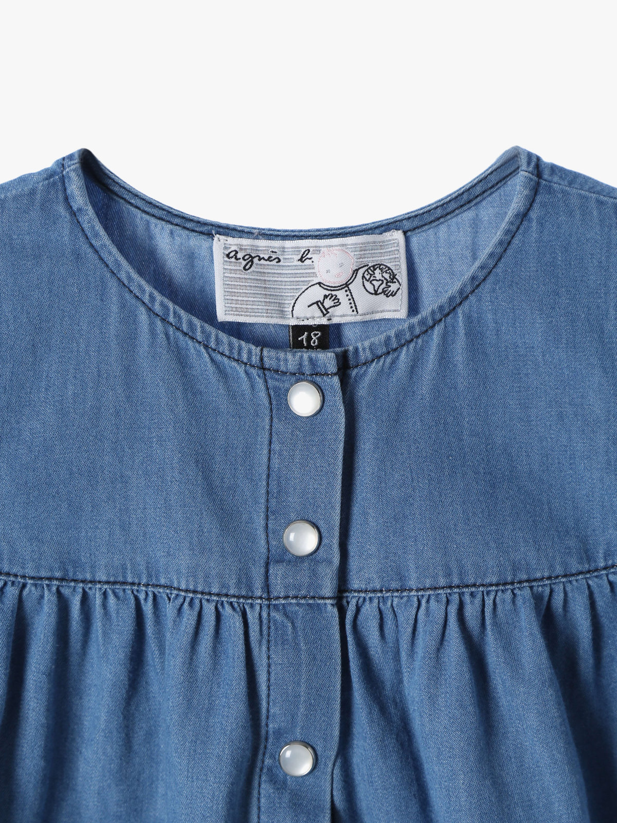 ENFANT ベビー TN45 L ROBE ベビー ワンピースプレッション ブルー