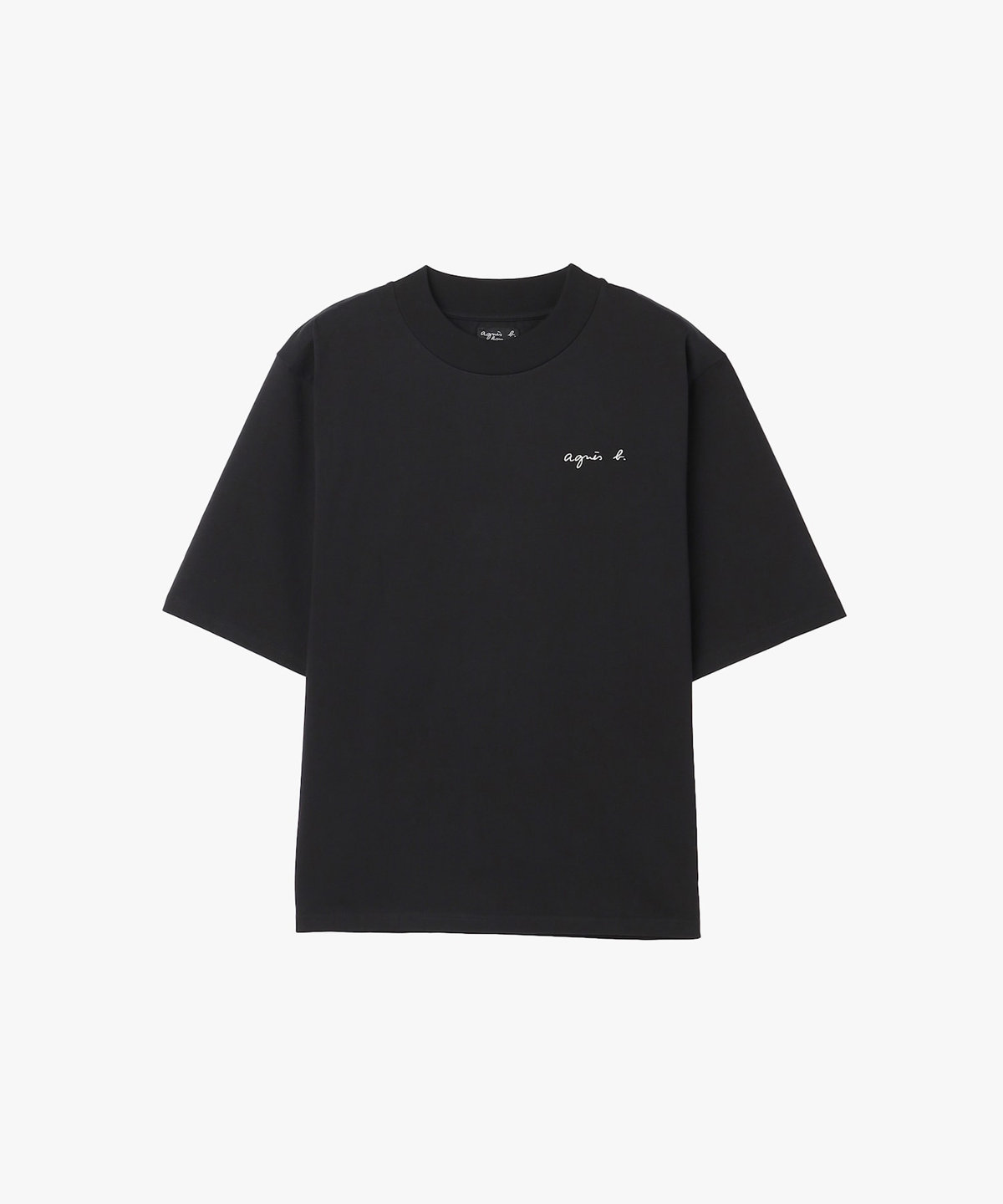 HOMME メンズ メンズ ロゴ 刺繍 コットン 半袖 Tシャツ "Horace" ブラック