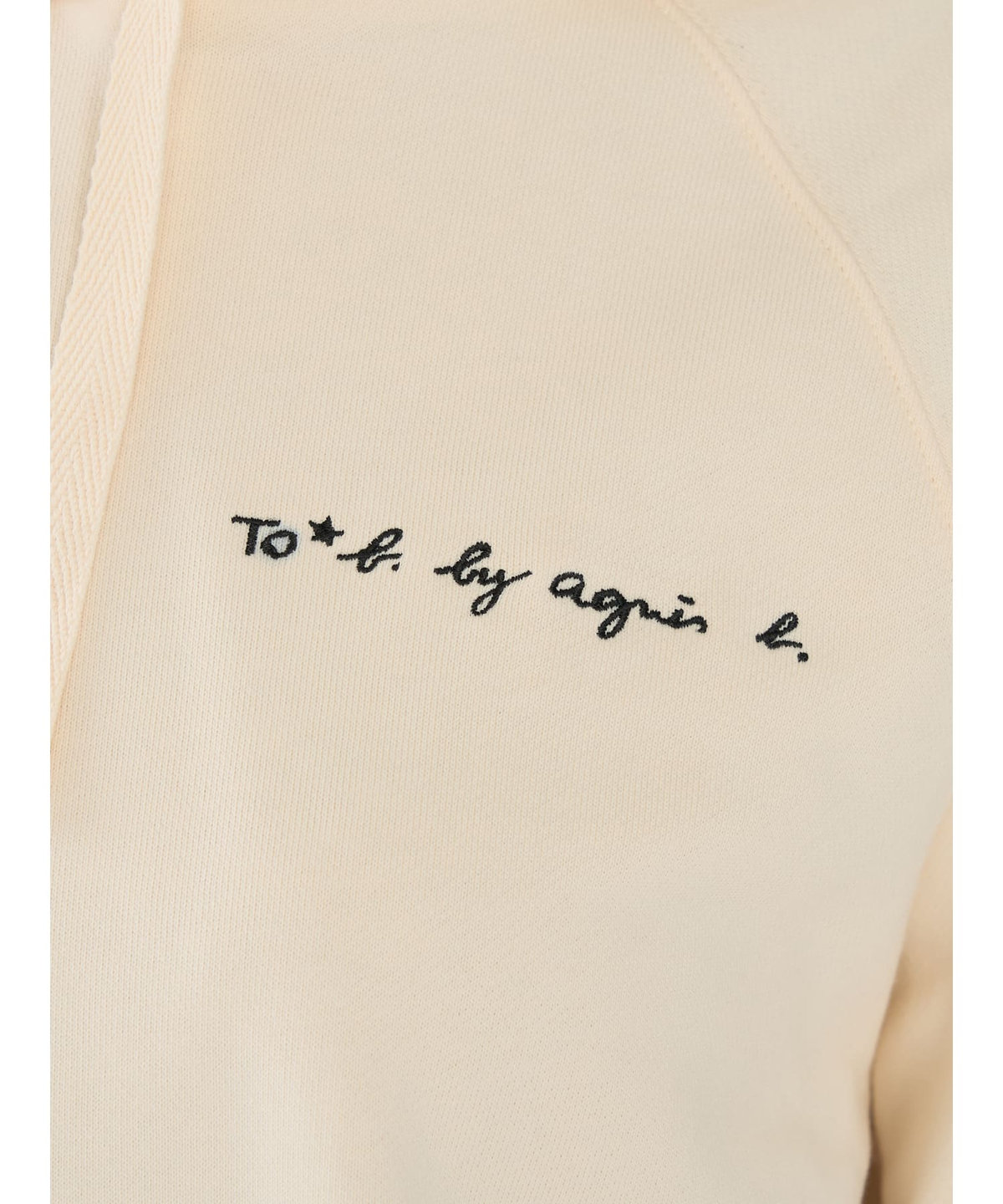 To b. by agnès b. ロゴ刺繍 コットン ニューマカロンカラー スウェットフーディー ホワイト