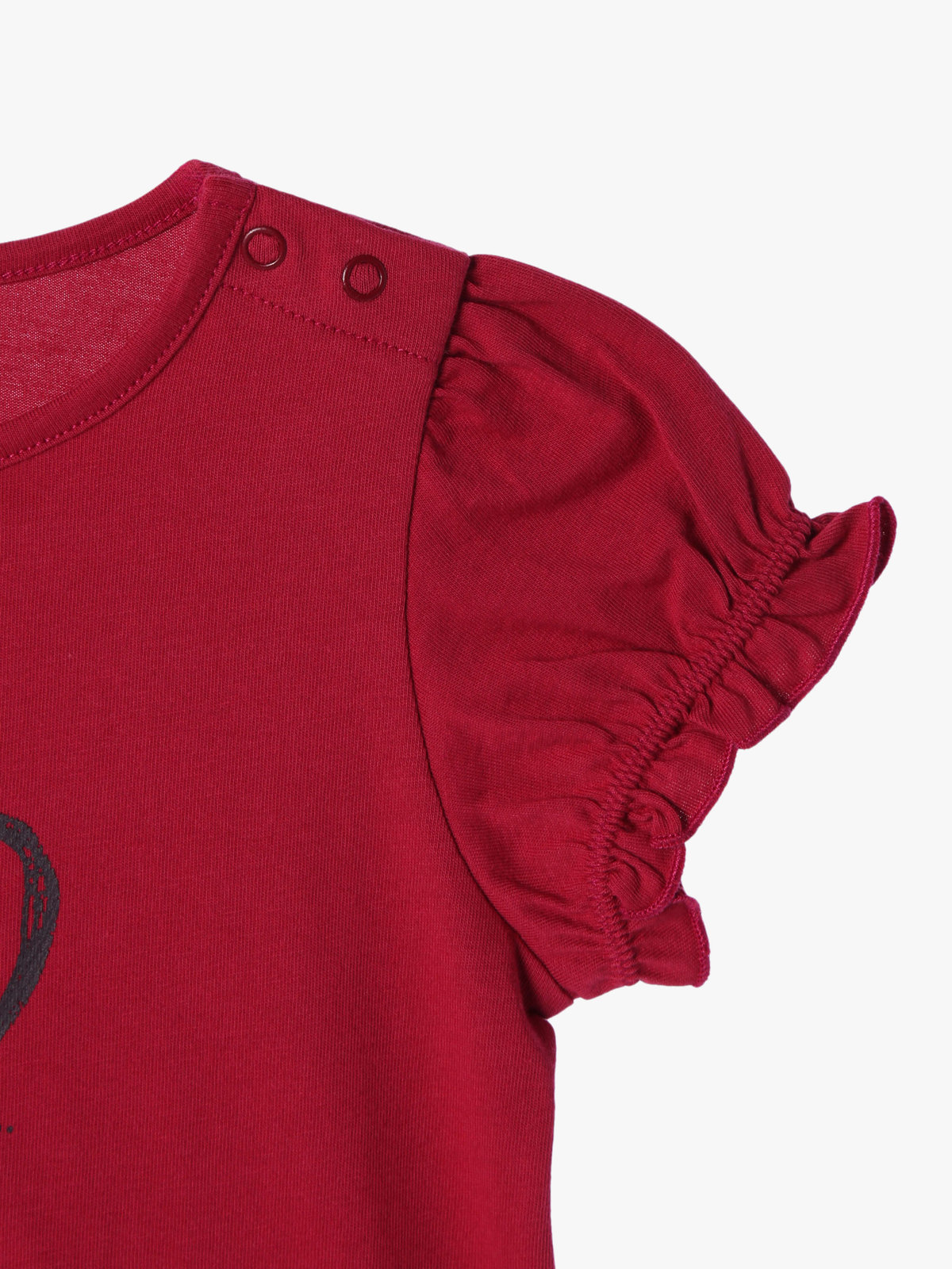 ENFANT ベビー ベビー ハートプリント コットン 半袖 Tシャツ レッド系その他