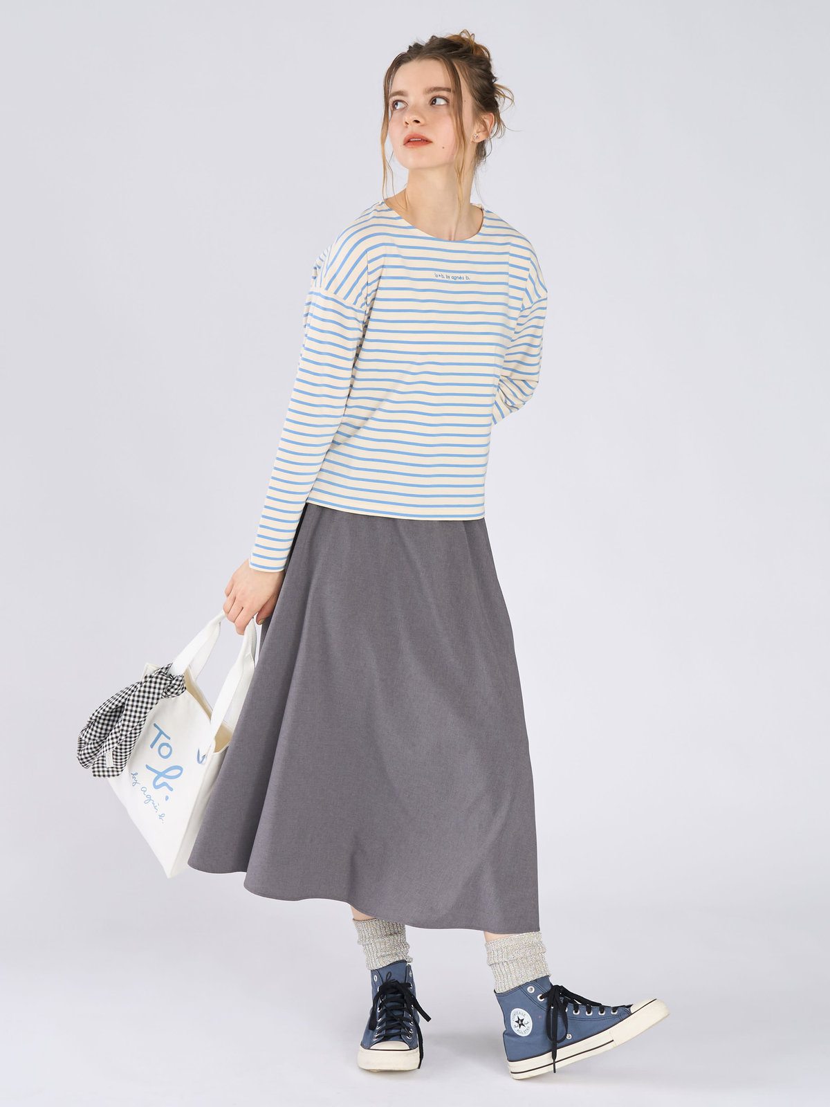 To b. by agnès b. フレアスカート グレー
