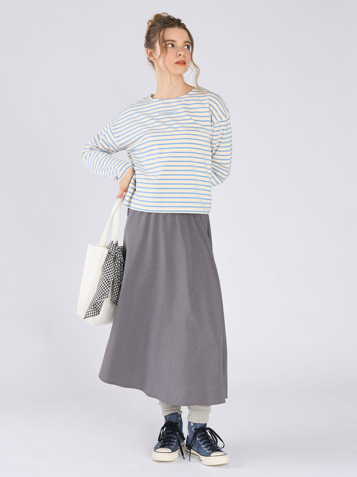 To b. by agnès b. フレアスカート グレー