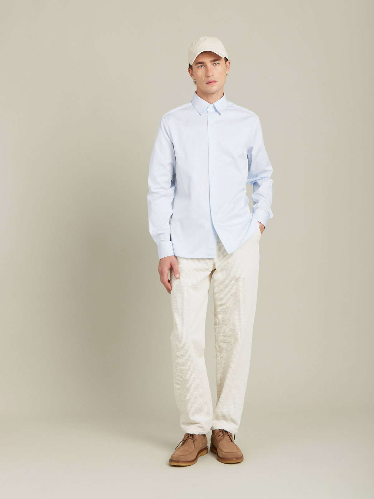 HOMME メンズ UQ36 CHEMISE シャツ ブルー