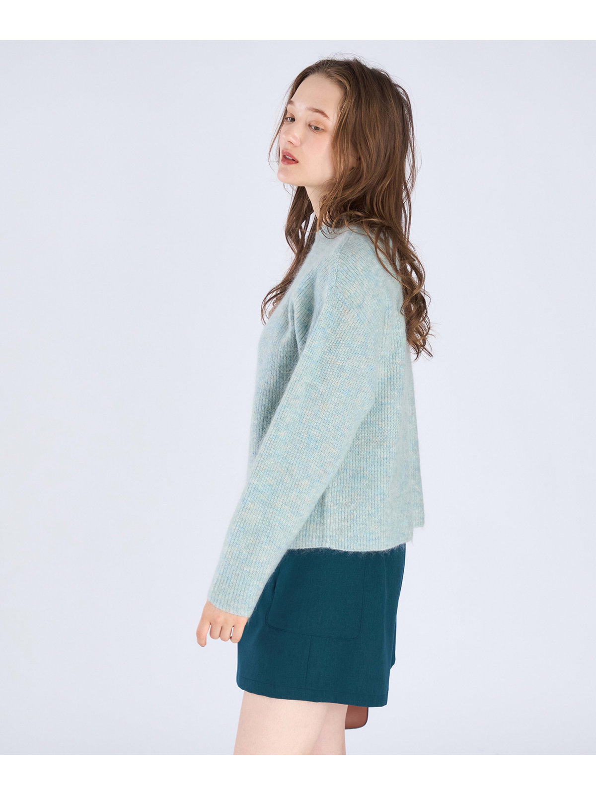 To b. by agnès b. 【Outlet】メランジニット ブルーグリーン