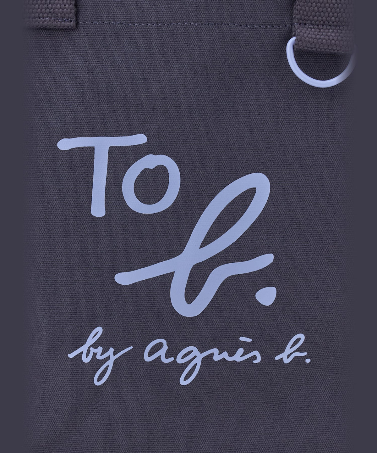 To b. by agnès b. コットン ロゴ ミニ トートバッグ ネイビー×レッド