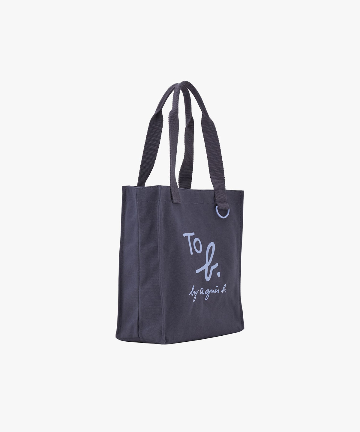 To b. by agnès b. コットン ロゴ ミニ トートバッグ ネイビー×レッド
