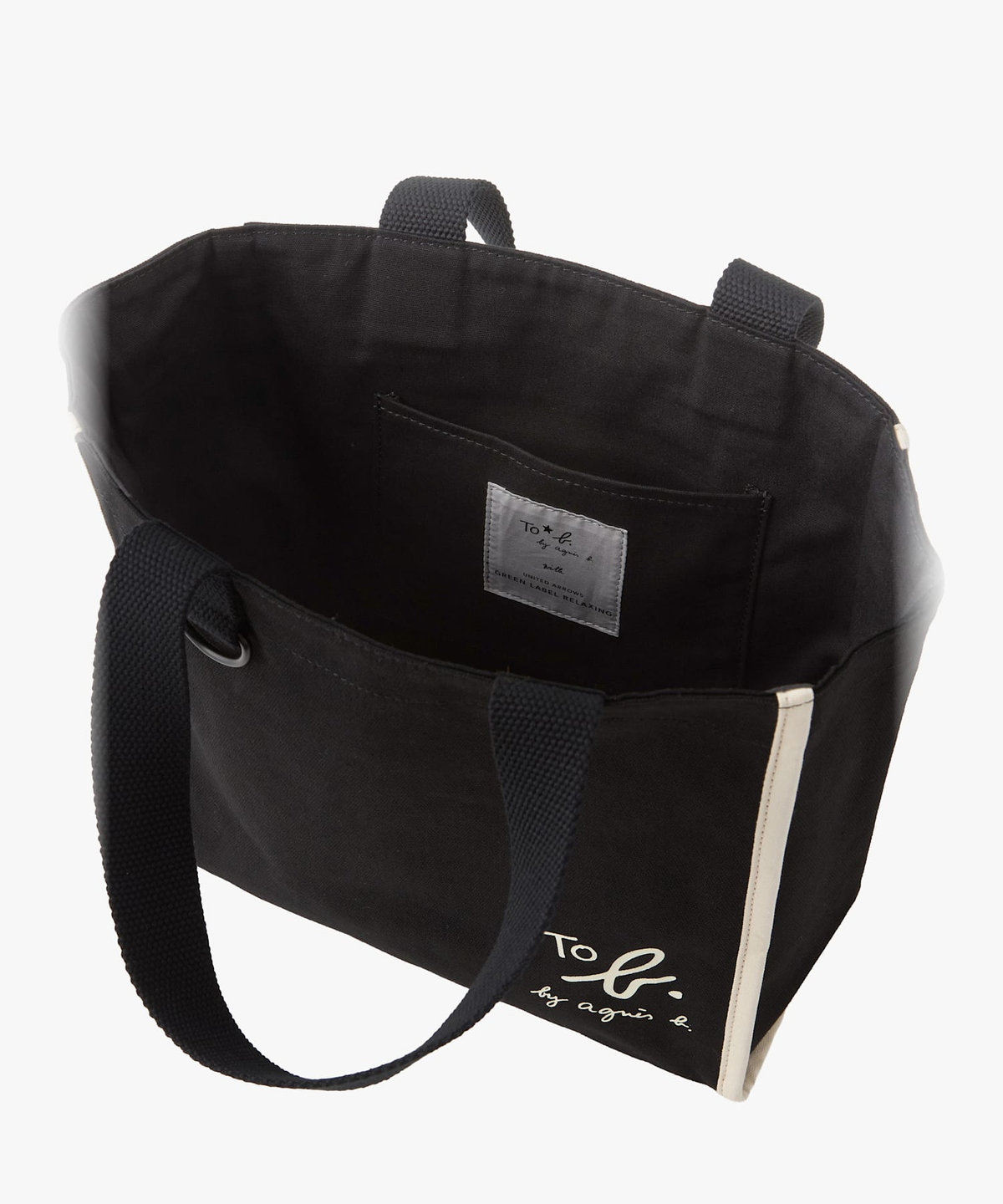 To b. by agnès b. To b. by agnes b.× green label relaxing コットン パイピング ミニトートバッグ ブラック