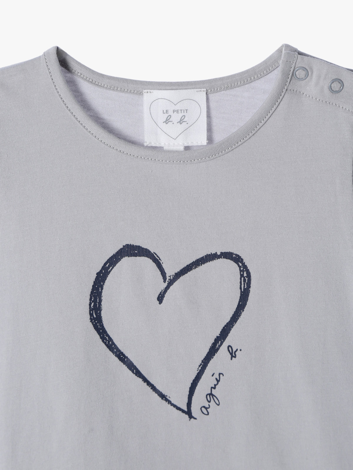 ENFANT ベビー ベビー ハートプリント コットン 半袖 Tシャツ グレー