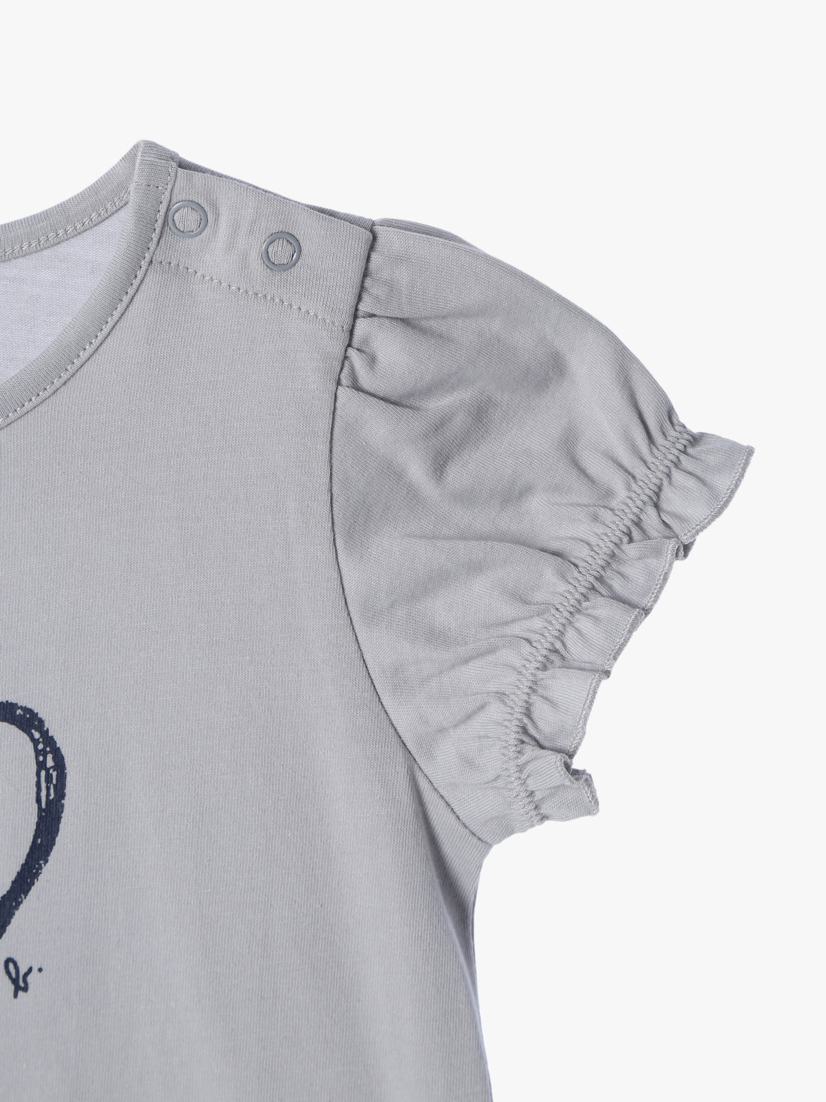 ENFANT ベビー ベビー ハートプリント コットン 半袖 Tシャツ グレー