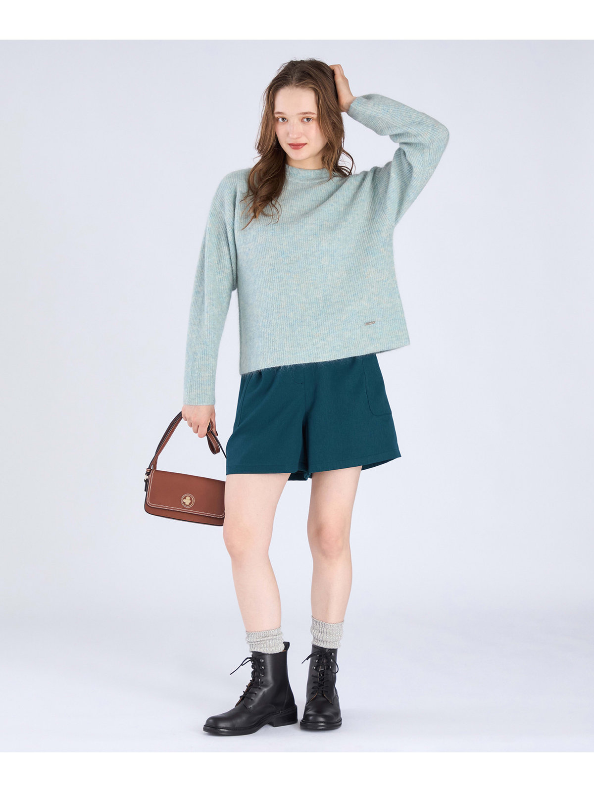 To b. by agnès b. 【Outlet】メランジニット ブルーグリーン