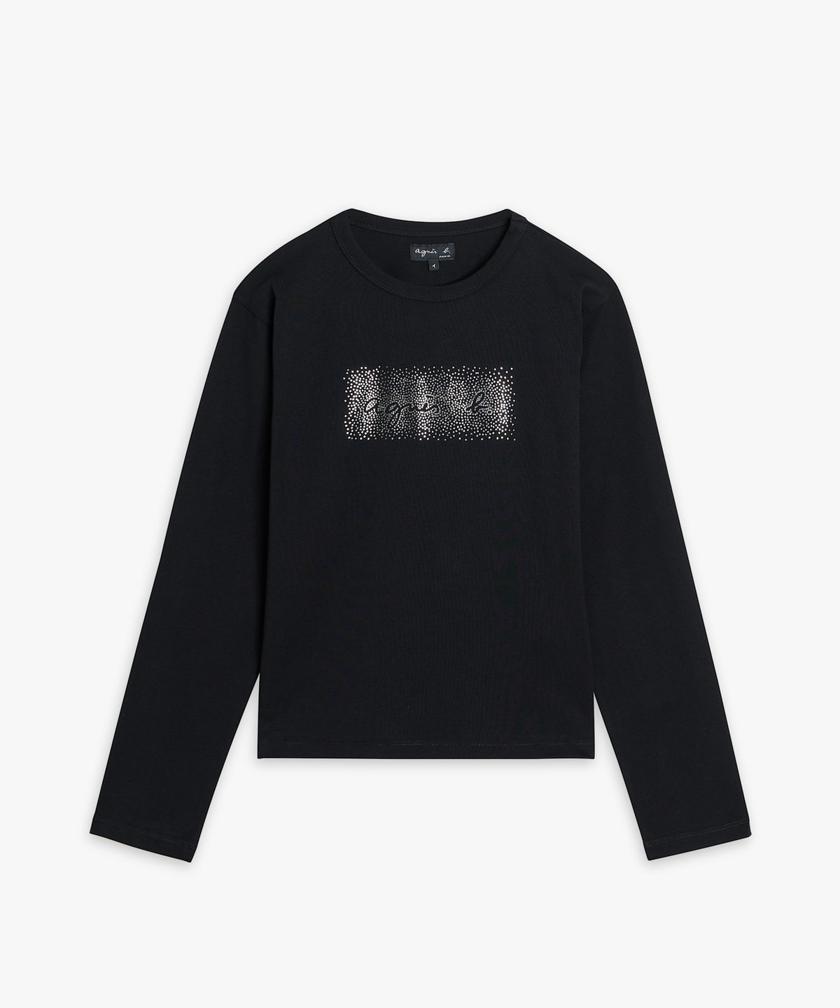FEMME ウィメンズ ロゴプリント コットン 長袖 Tシャツ ブラック