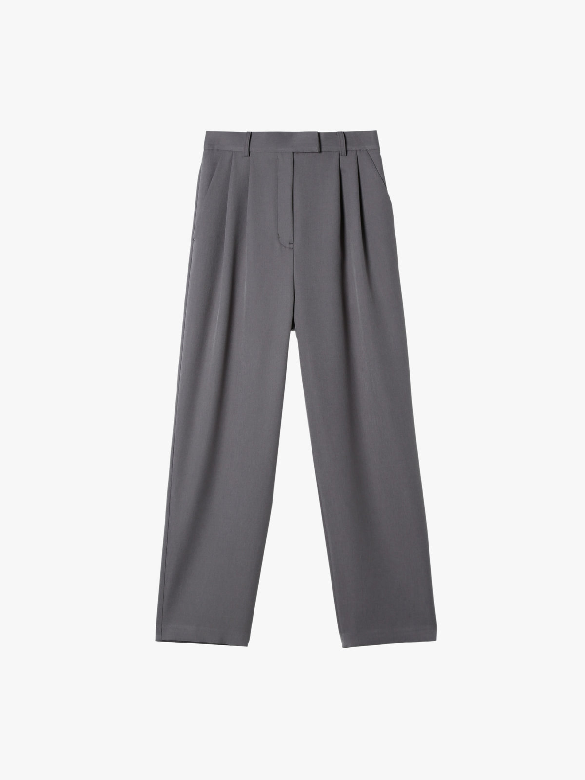 To b. by agnès b. ツイル ストレッチ タックパンツ グレー