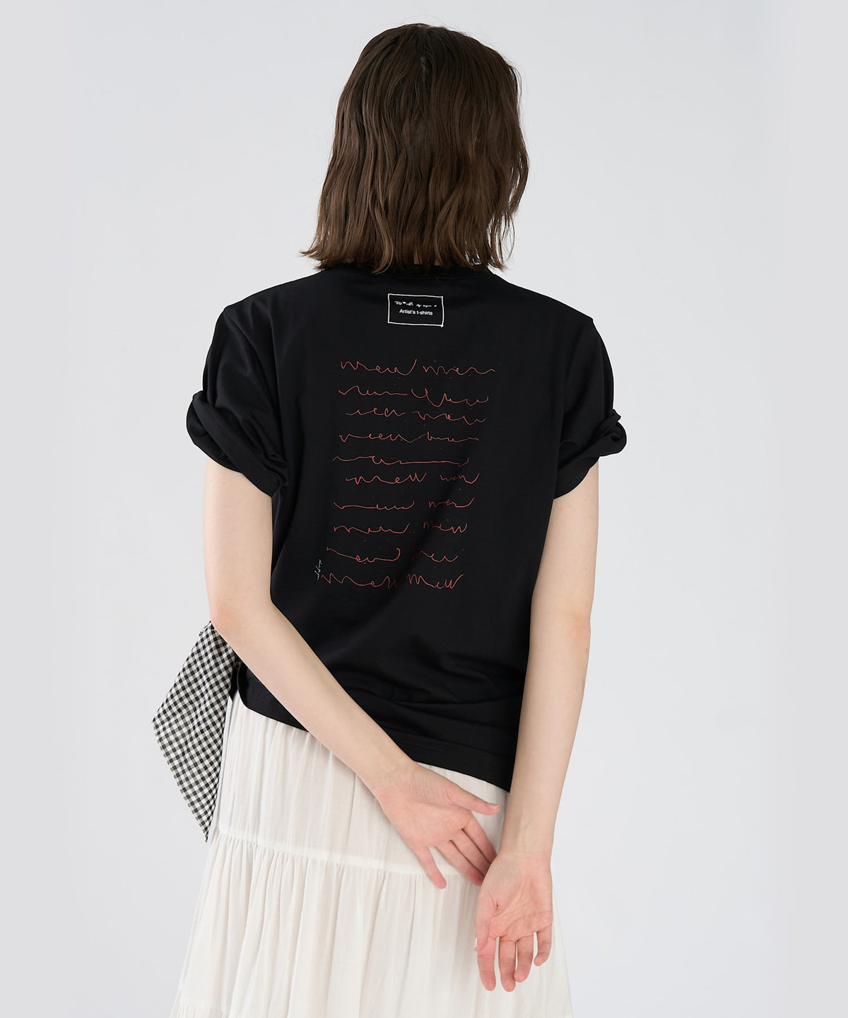 To b. by agnès b. Cat T オーガニックコットン 半袖 アーティストTシャツ ブラック
