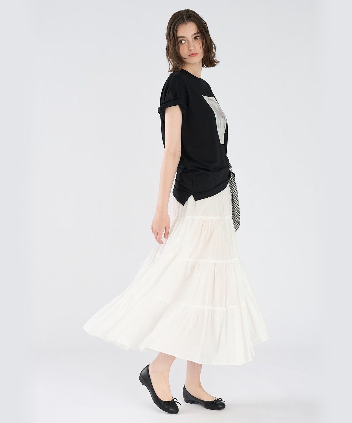 To b. by agnès b. Cat T オーガニックコットン 半袖 アーティストTシャツ ブラック