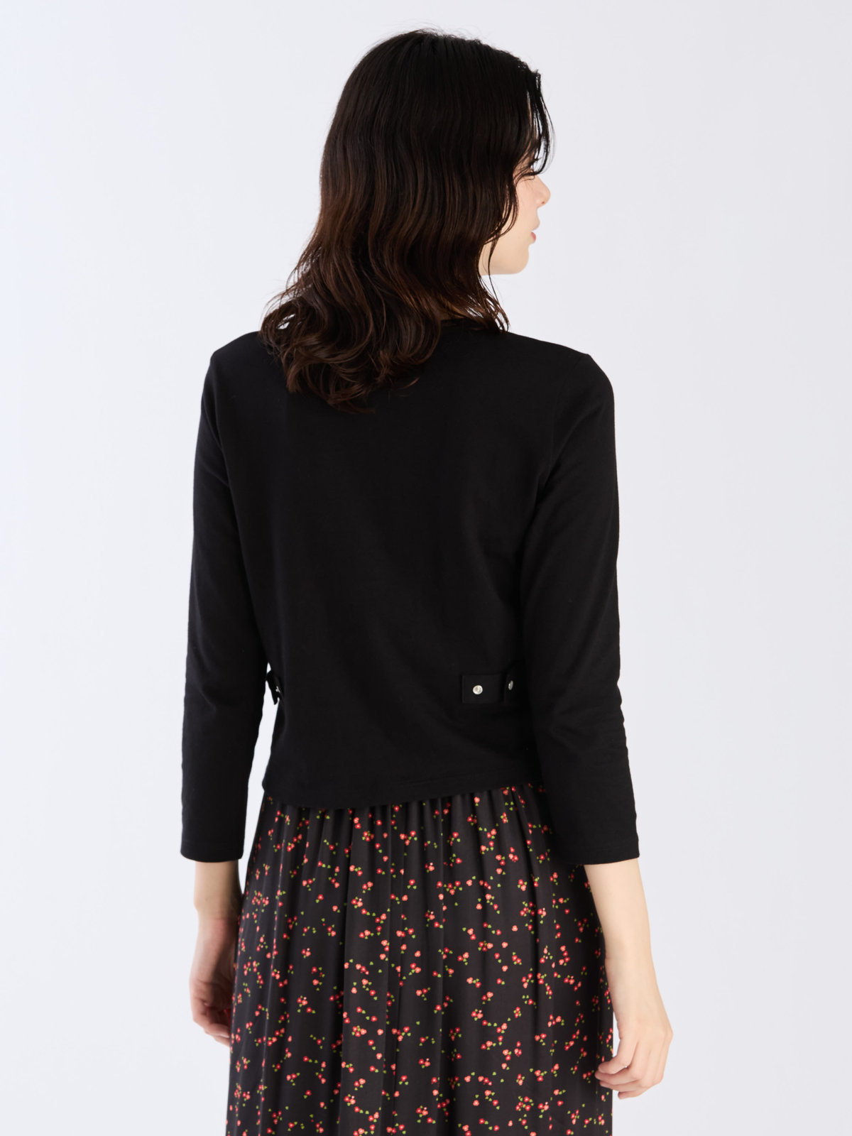 FEMME ウィメンズ オーガニックコットン 長袖 カーディガンプレッション ”Le Petit” ブラック