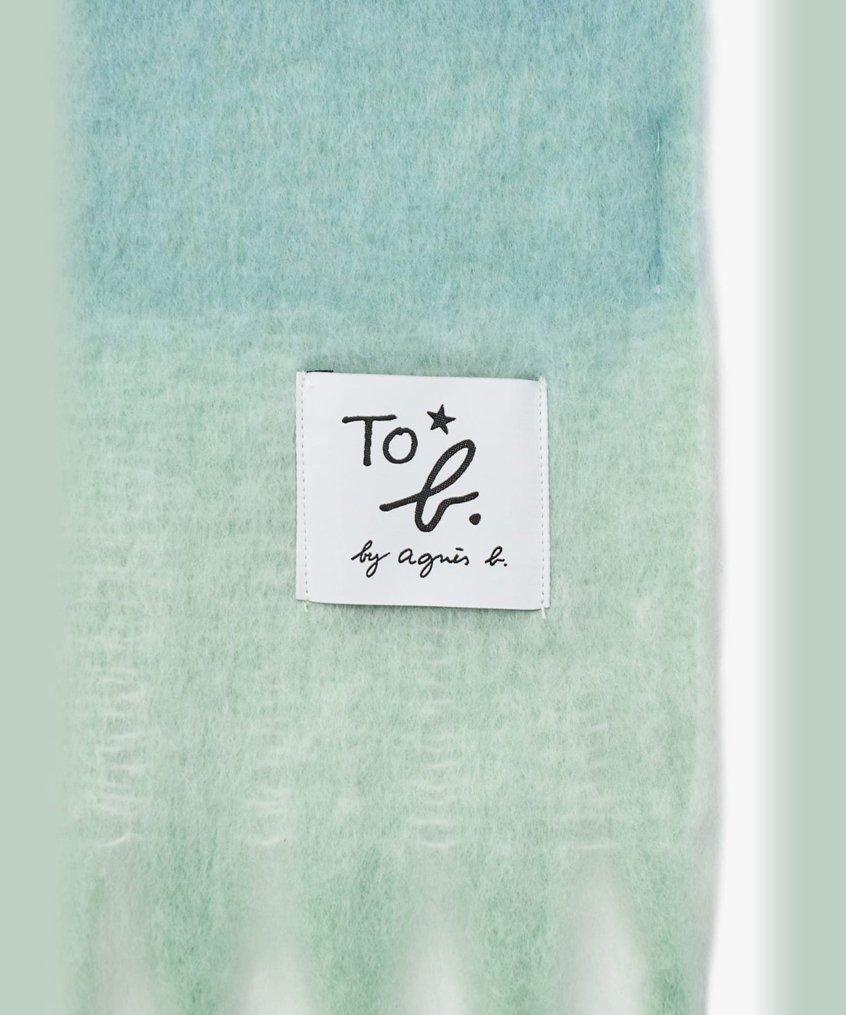 To b. by agnès b. ブロックチェック マフラー ブルー