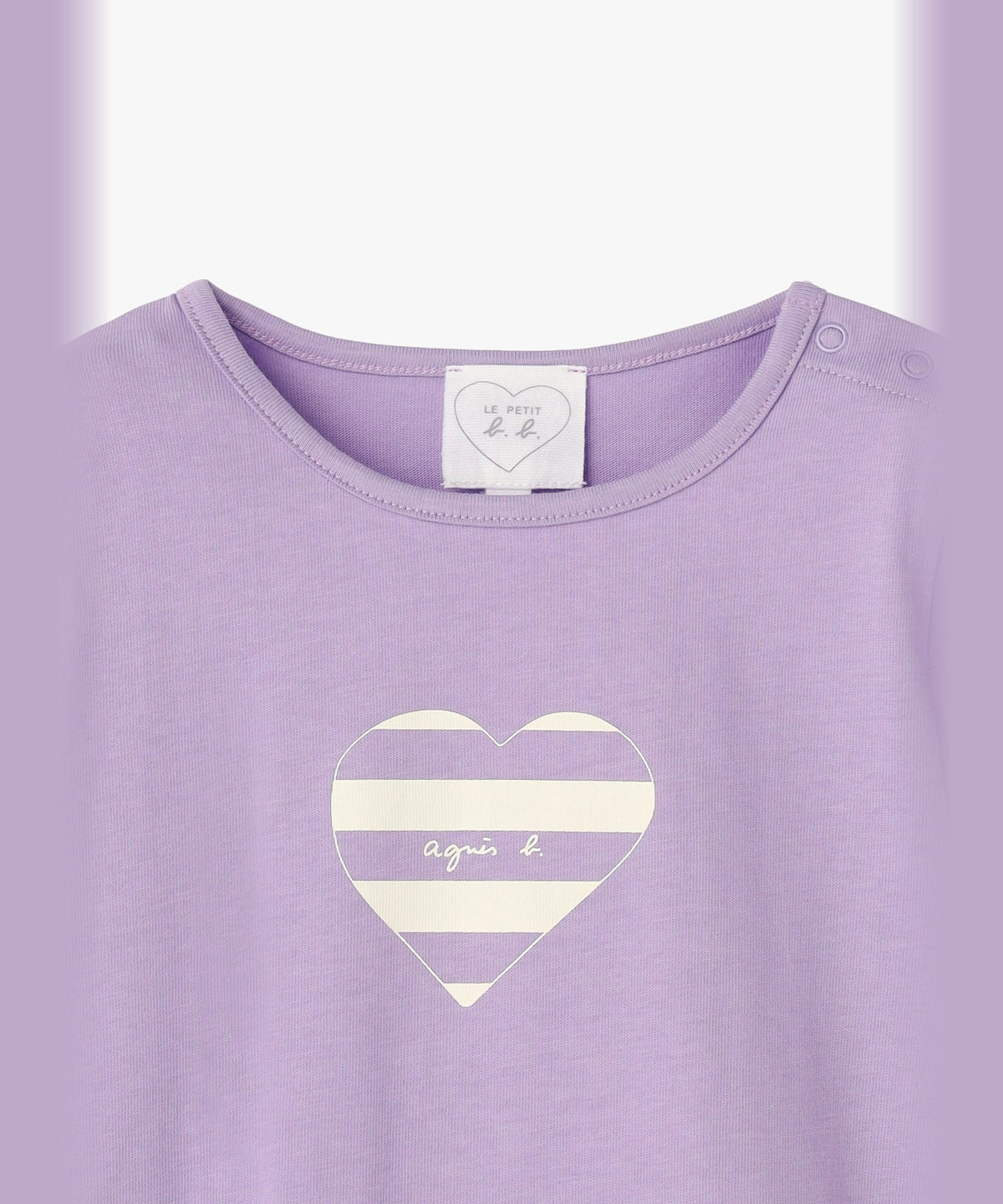 ENFANT ベビー ベビー ロゴ ボーダー プリント コットン 半袖 ワンピース "Heart" パープル系その他