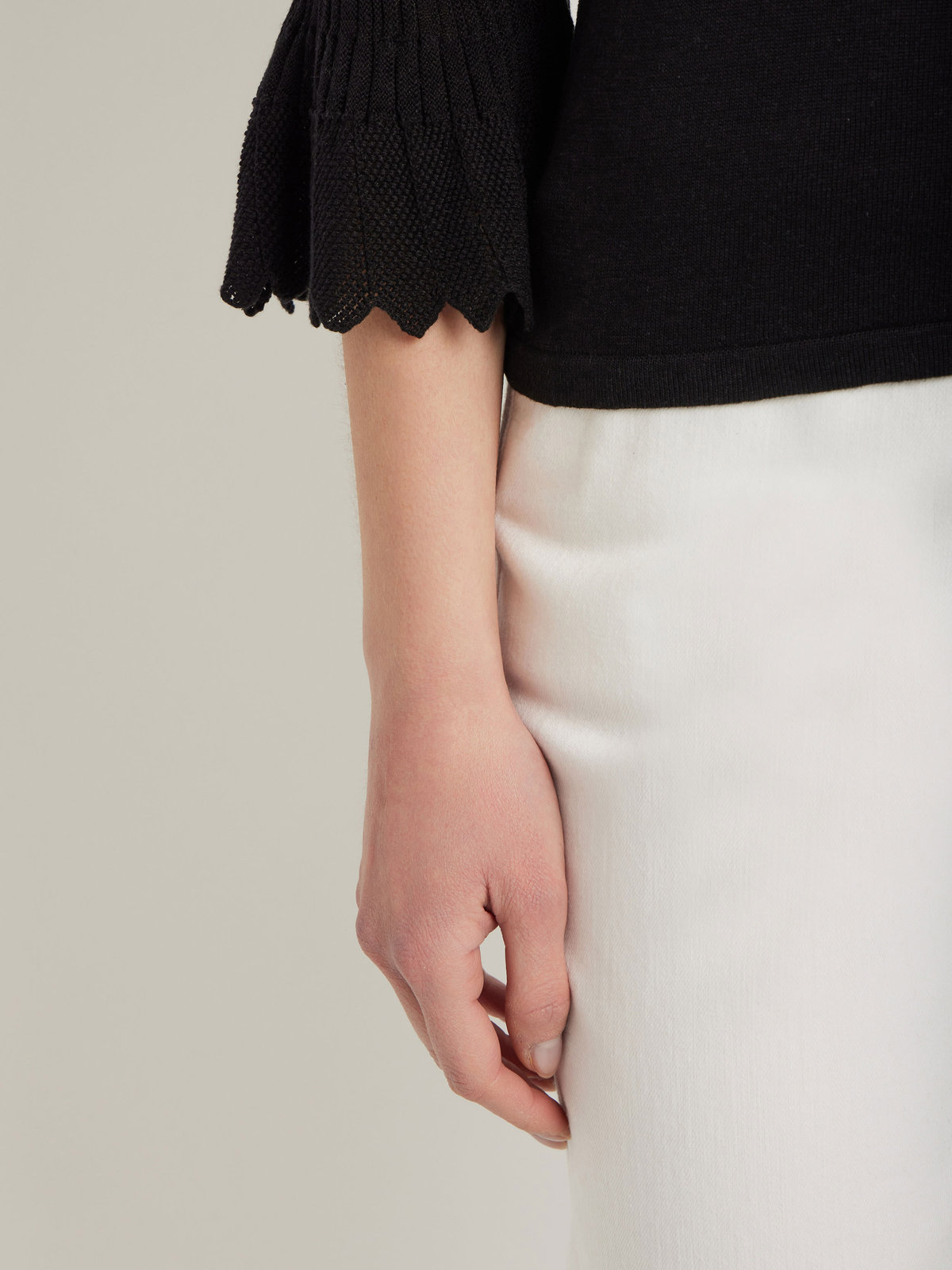 FEMME ウィメンズ 【Outlet】シルク リネン 7分袖 プルオーバー "Chantilly" ブラック