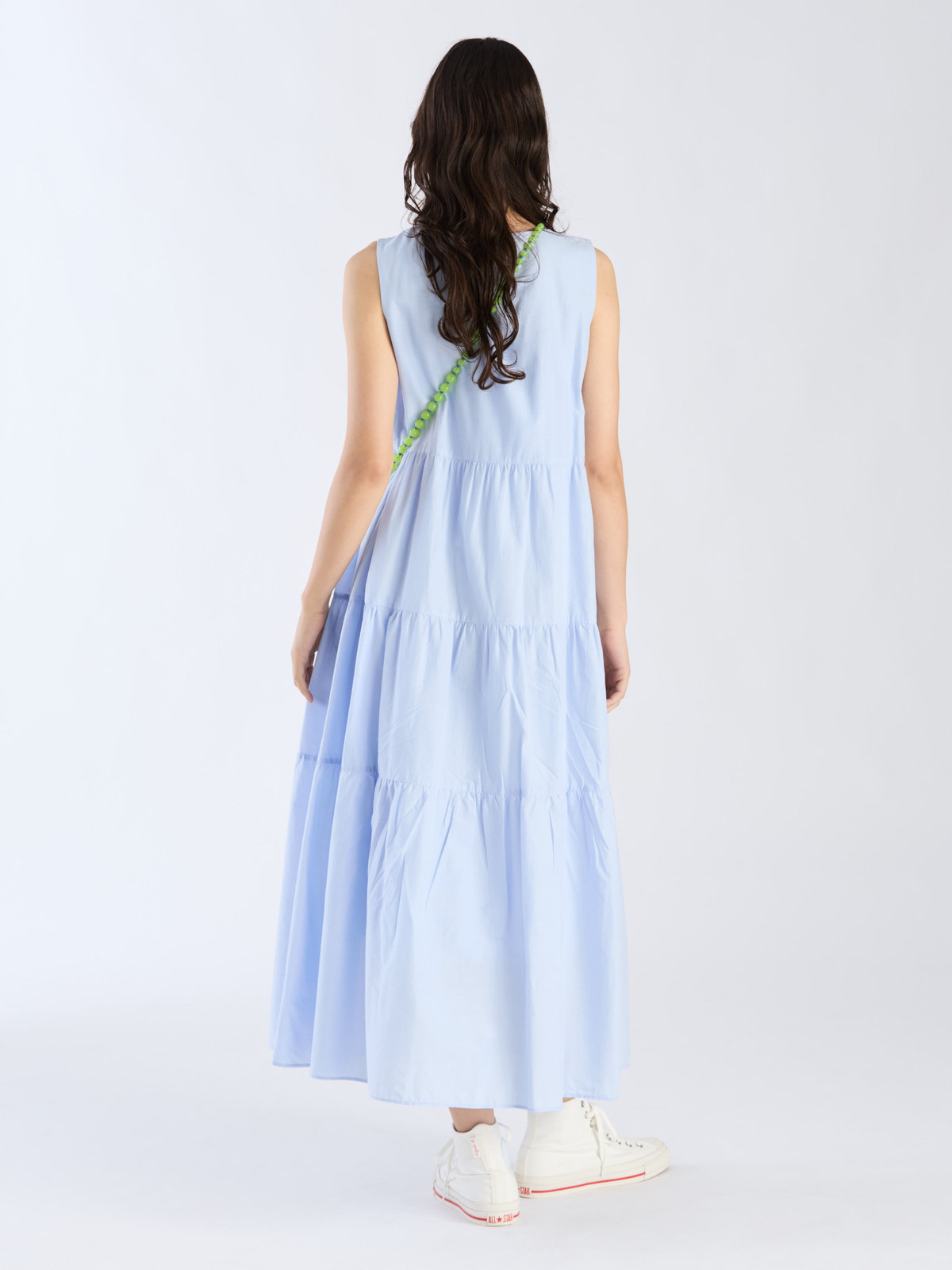 To b. by agnès b. 【Outlet】ブイネックティアードドレス ブルー