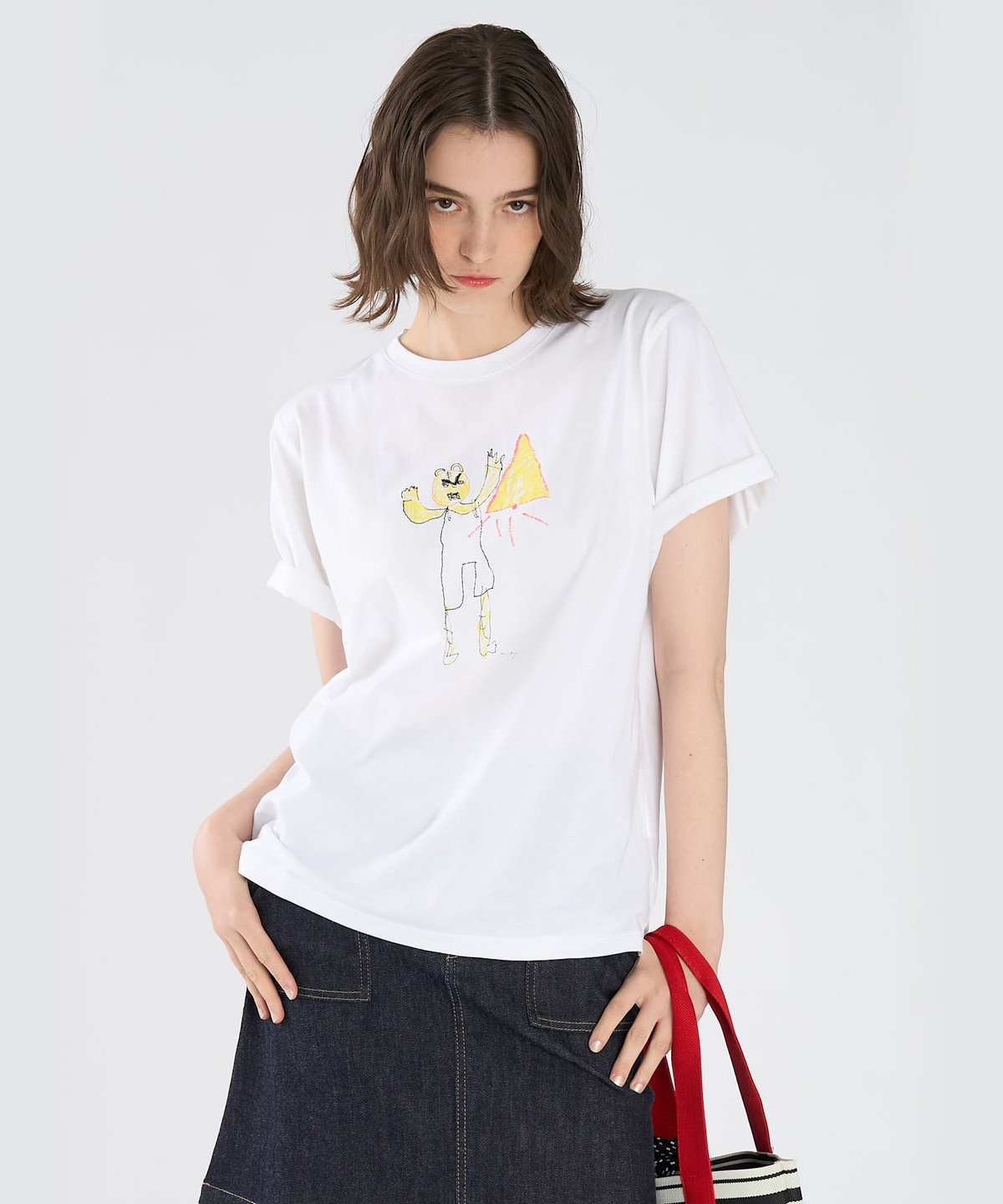 To b. by agnès b. Tiger T オーガニックコットン 半袖 アーティストTシャツ ホワイト