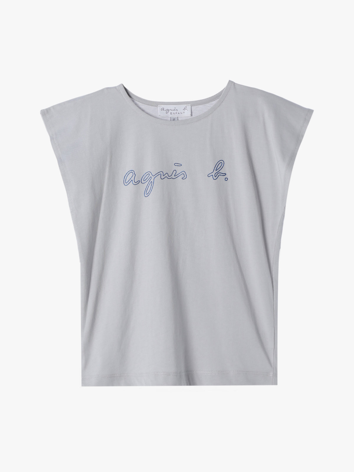 ENFANT ガールズ キッズ ロゴ コットン ノースリーブ Tシャツ "Rita" グレー