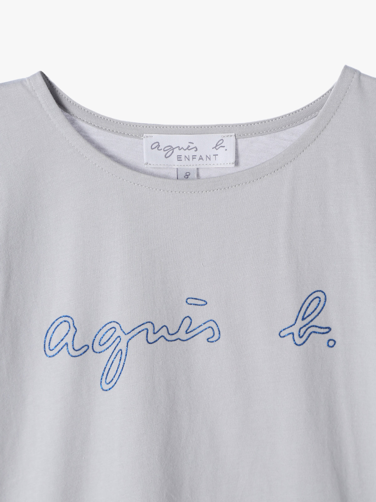 ENFANT ガールズ キッズ ロゴ コットン ノースリーブ Tシャツ "Rita" グレー