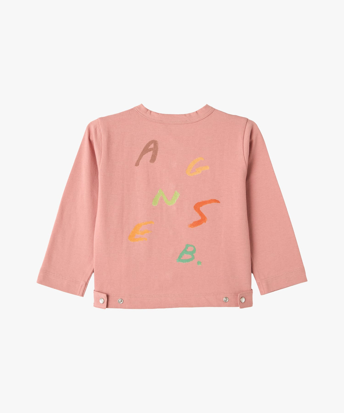 ENFANT ベビー ベビー プリント コットン 長袖 カーディガンプレッション agnes b.×mayumi yamase ピンク