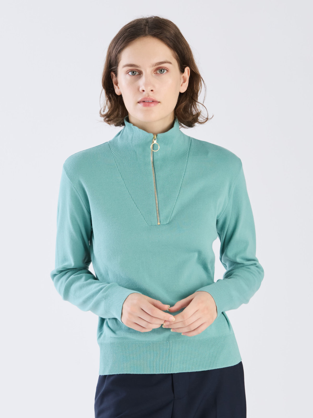 FEMME ウィメンズ 【Outlet】J155 SWEAT コットンニットジップスウェット グリーン