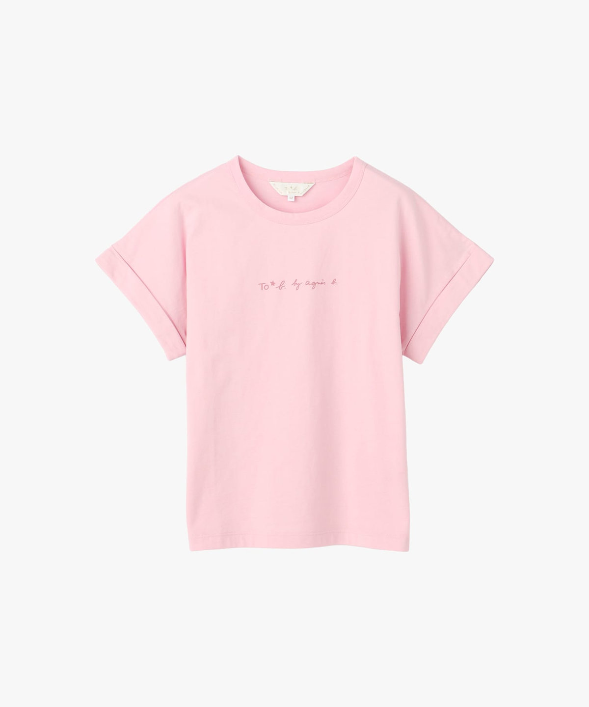 To b. by agnès b. ロゴ プリント コットン マカロン Tシャツ ピンク