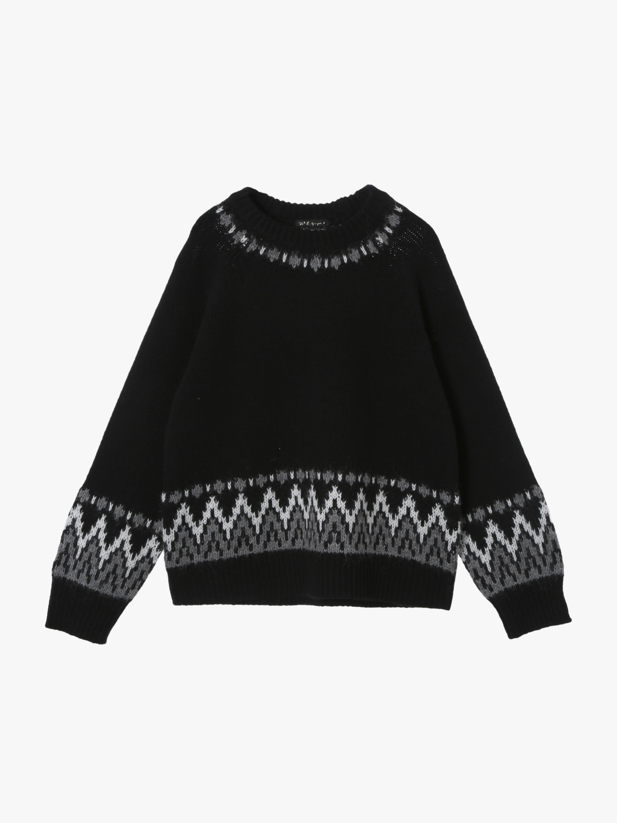 To b. by agnès b. 【Outlet】ノルディック ニット プルオーバー ブラック