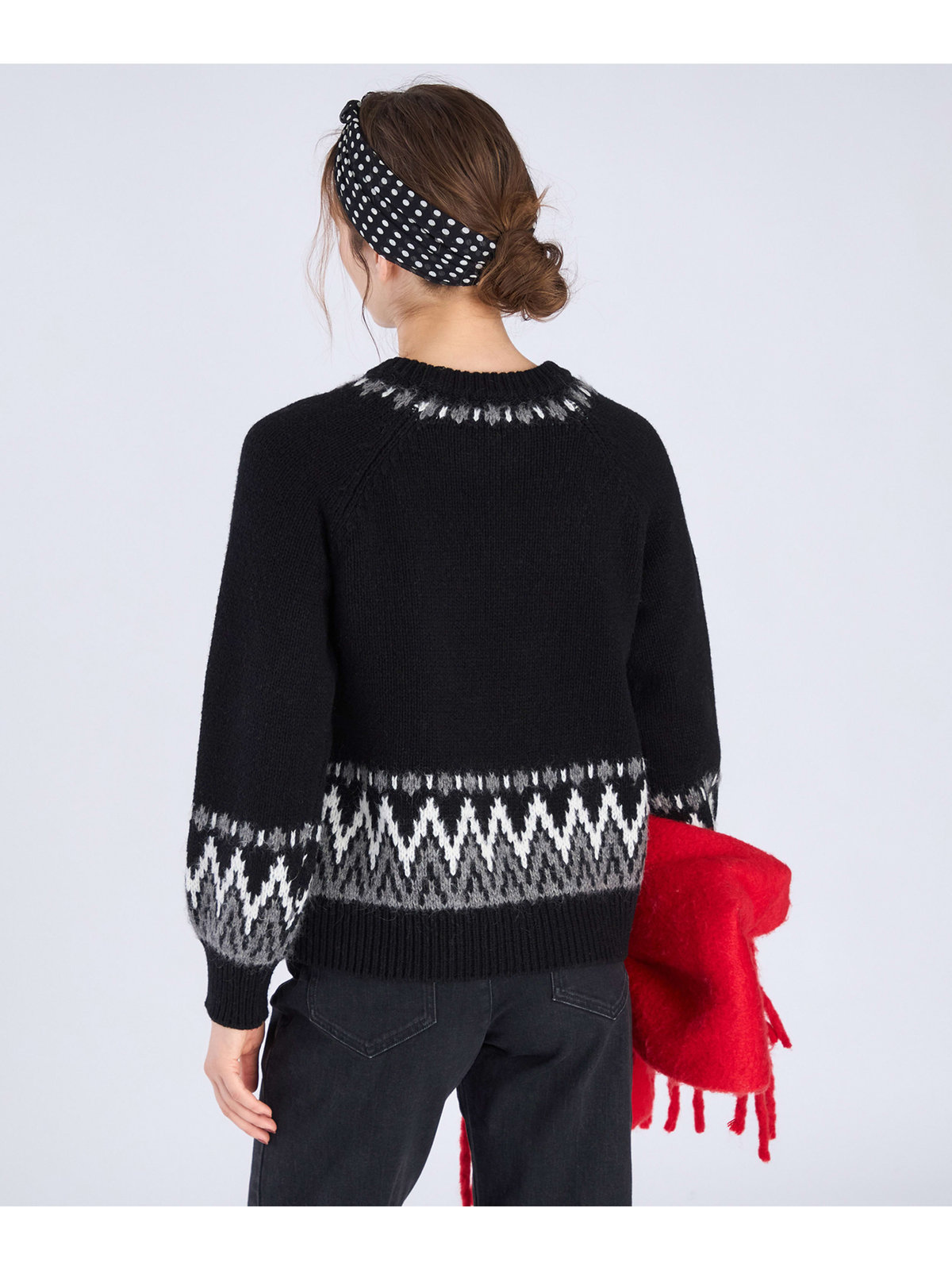 To b. by agnès b. 【Outlet】ノルディック ニット プルオーバー ブラック