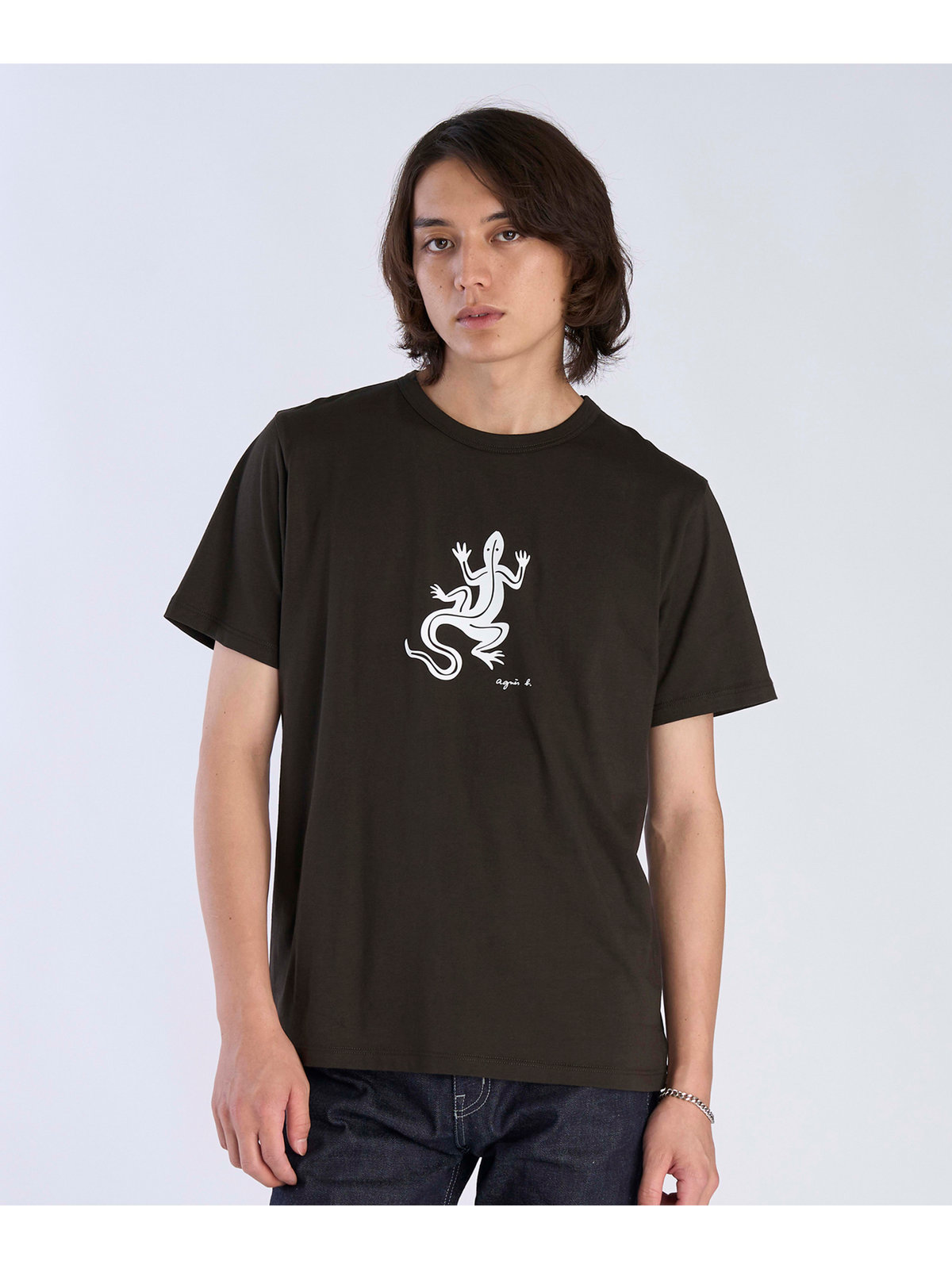 HOMME メンズ メンズ アイコニック コットン 半袖 Tシャツ ”Lezard” ブラウン系その他