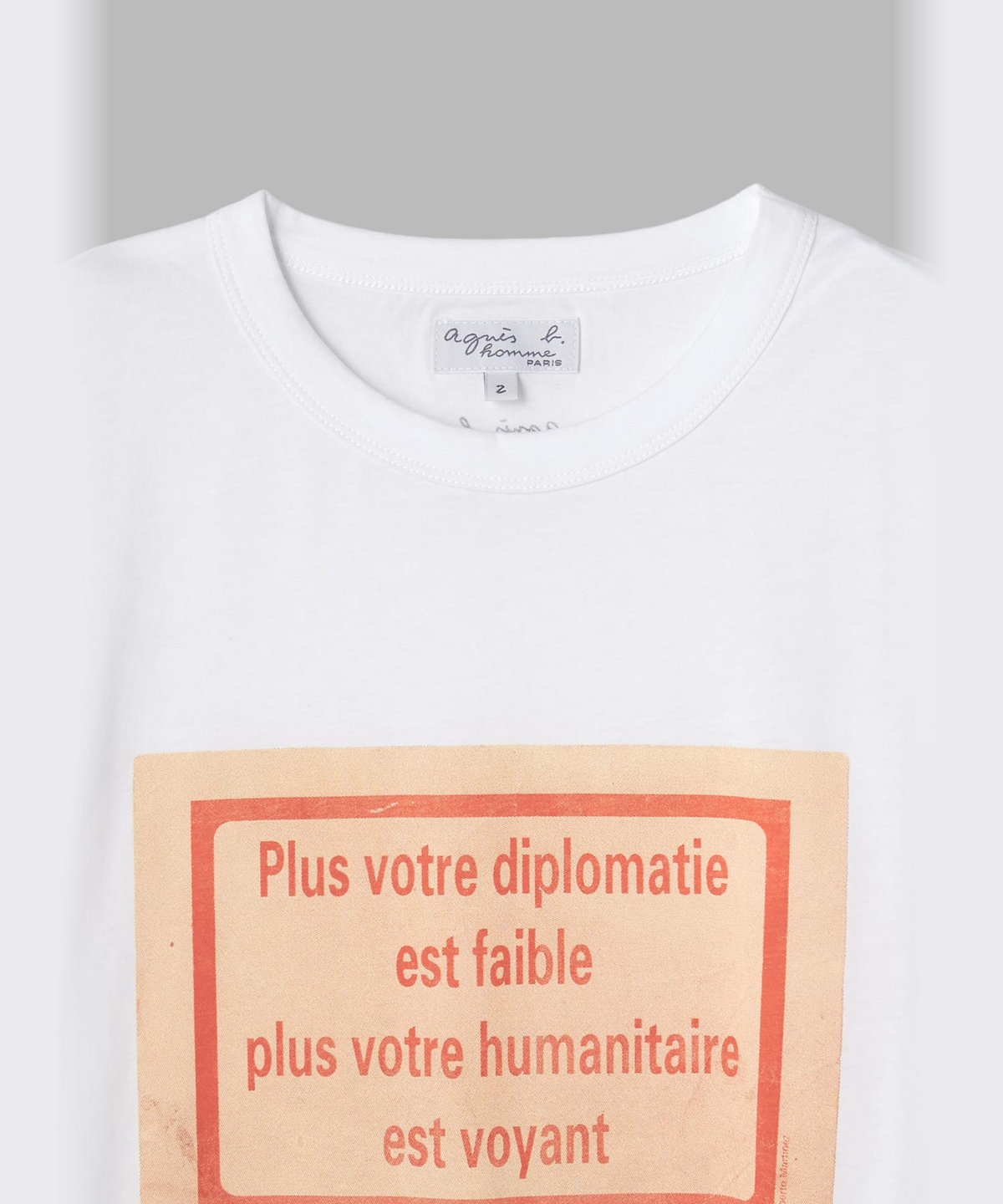 HOMME メンズ メンズ プリント コットン 半袖 アーティスト Tシャツ "Roberto Martinez" ホワイト