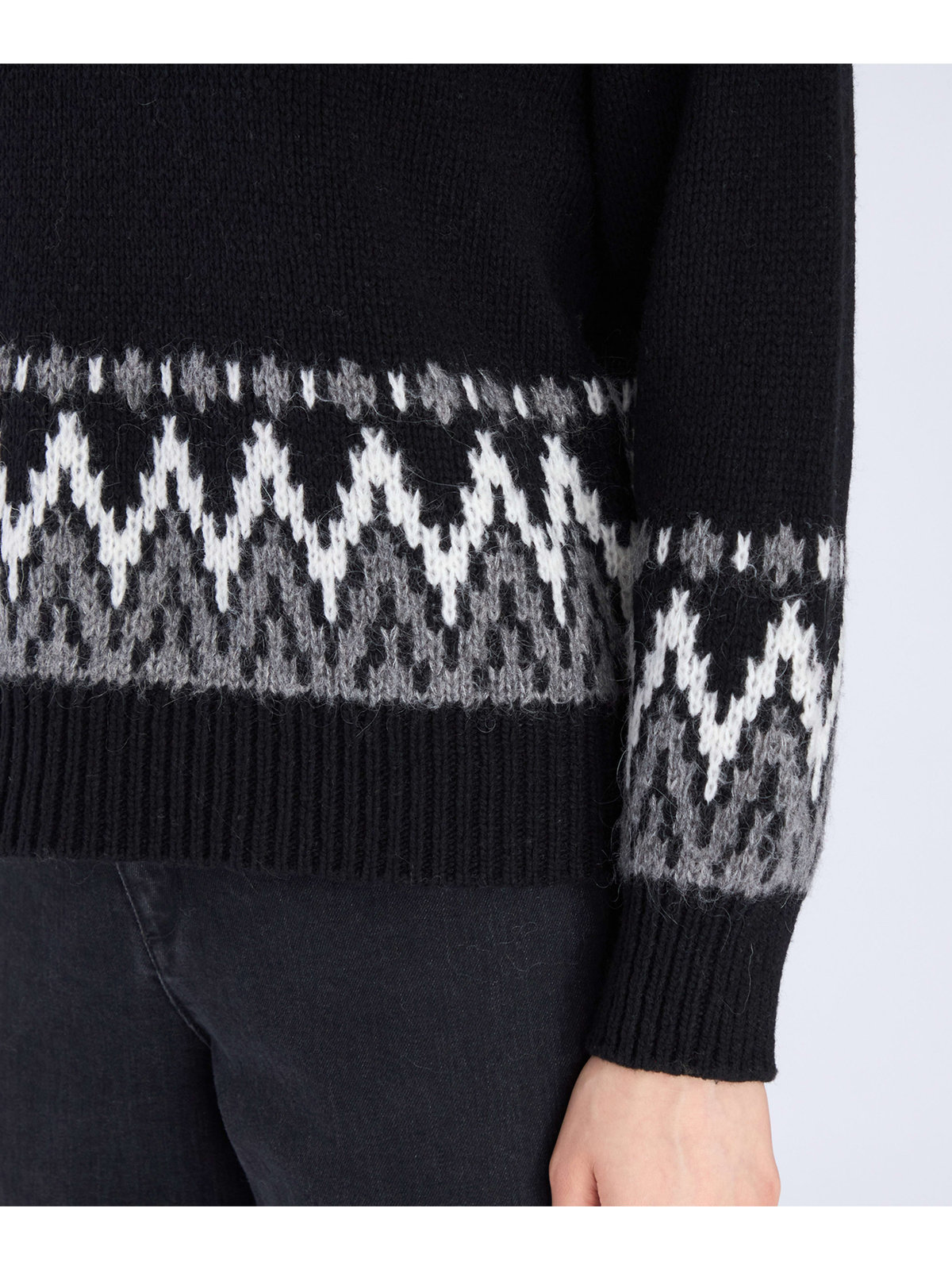 To b. by agnès b. 【Outlet】ノルディック ニット プルオーバー ブラック