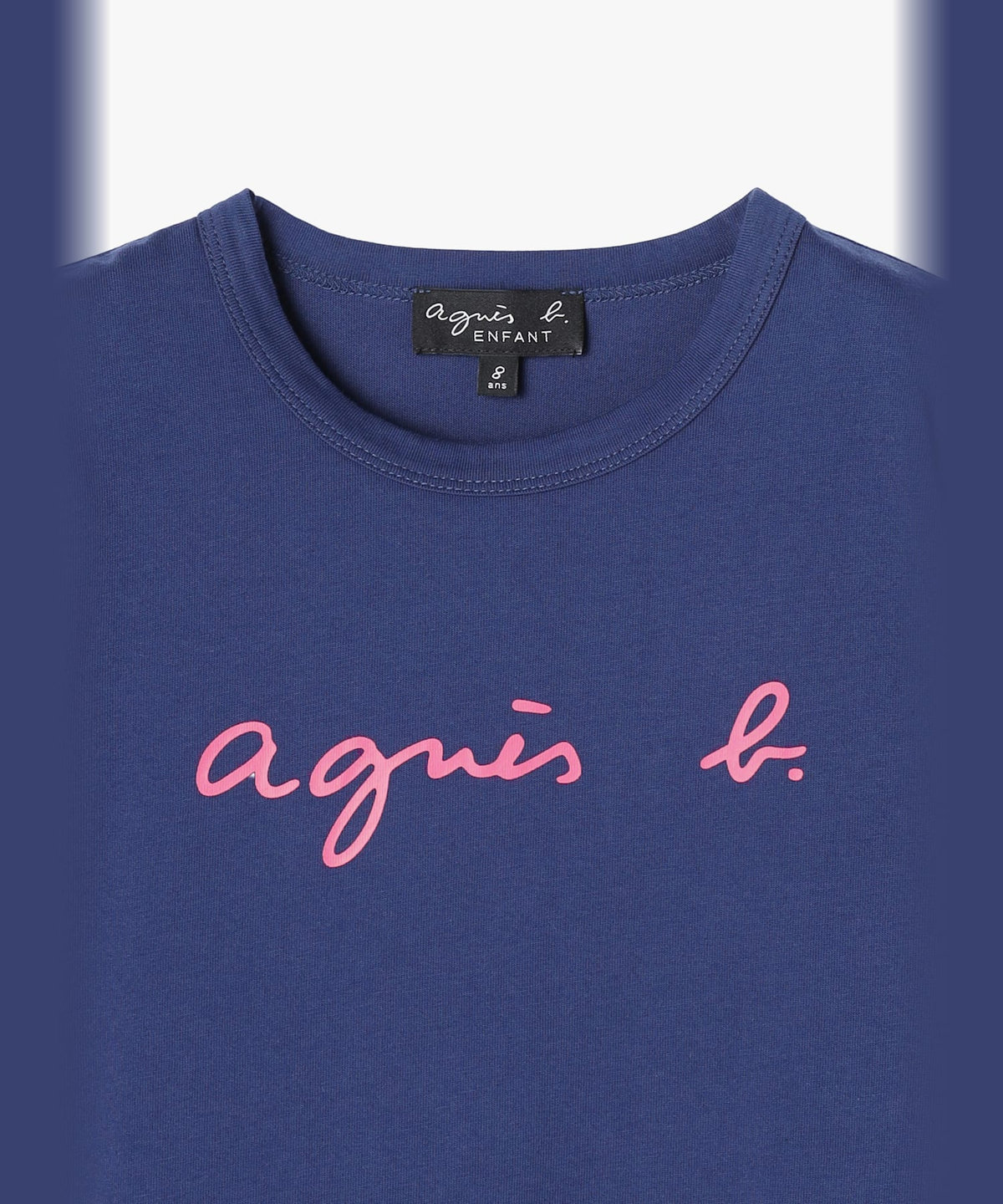 ENFANT ユニセックス キッズ ロゴ コットン 半袖 Tシャツ ネイビー