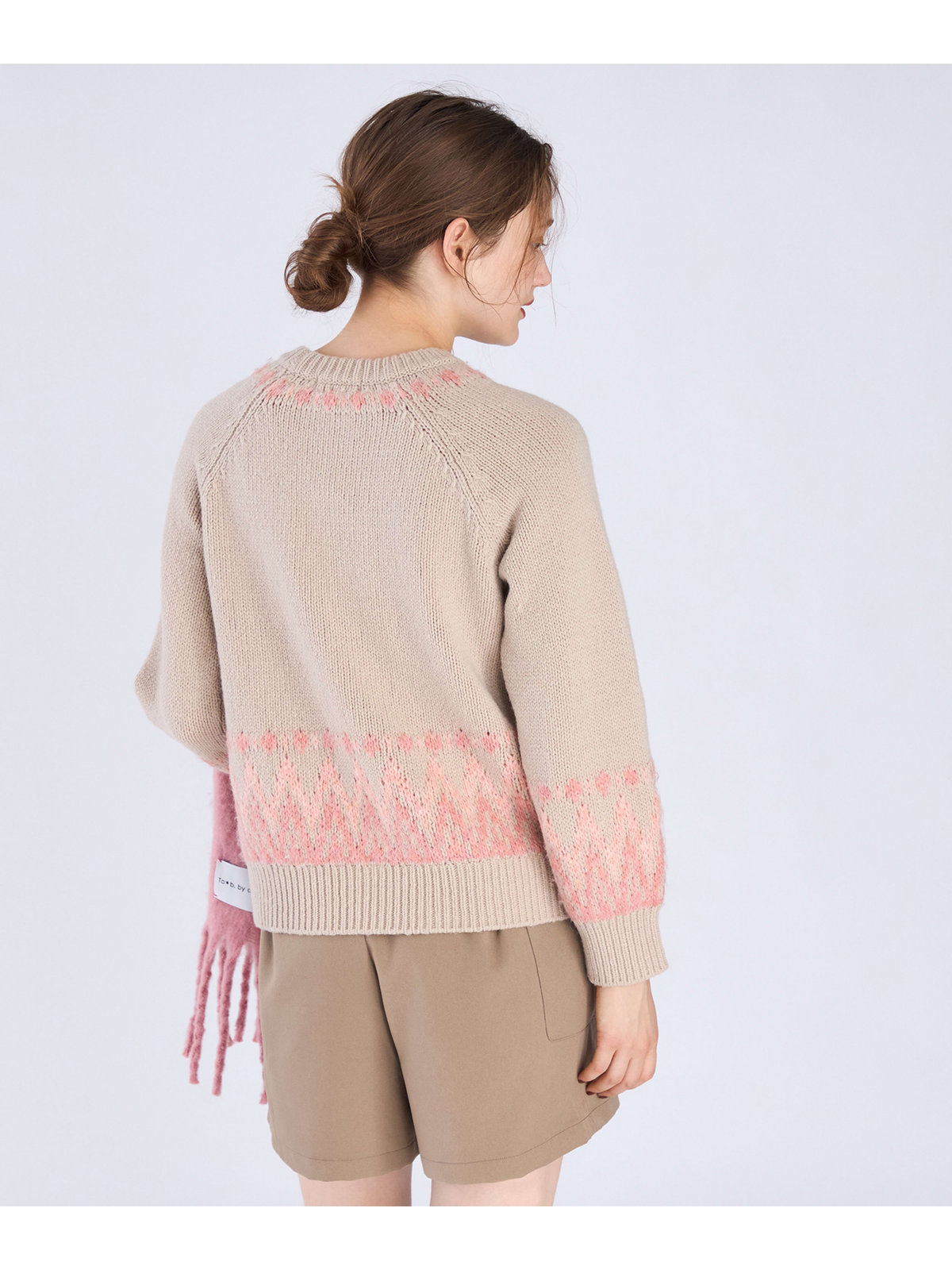 To b. by agnès b. 【Outlet】ノルディック ニット プルオーバー ベージュ