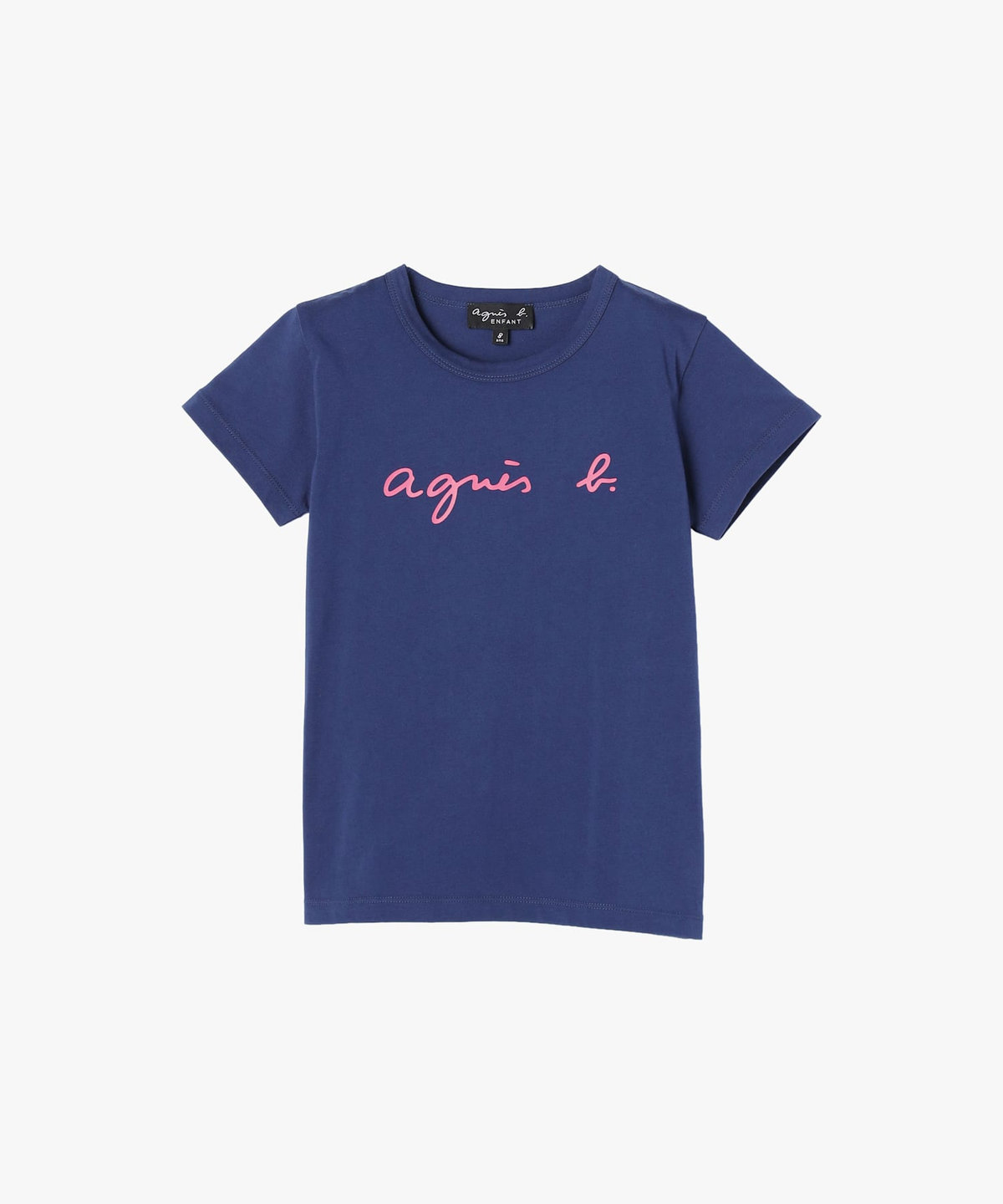 ENFANT ユニセックス キッズ ロゴ コットン 半袖 Tシャツ ネイビー