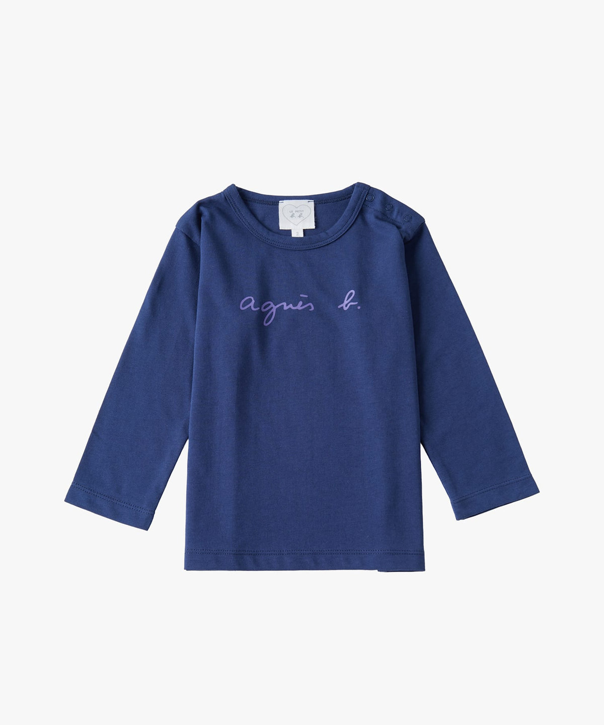 ENFANT ベビー ベビー ロゴ コットン 長袖 Tシャツ ブルー