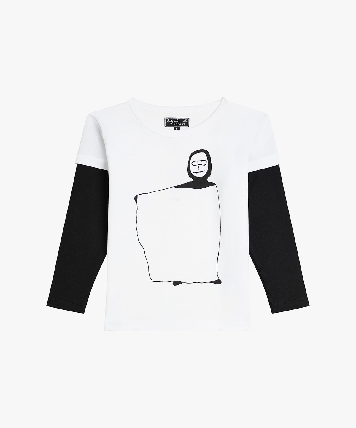ENFANT ユニセックス キッズ コットン 長袖 アーティストTシャツ "Leon Maret" ホワイト