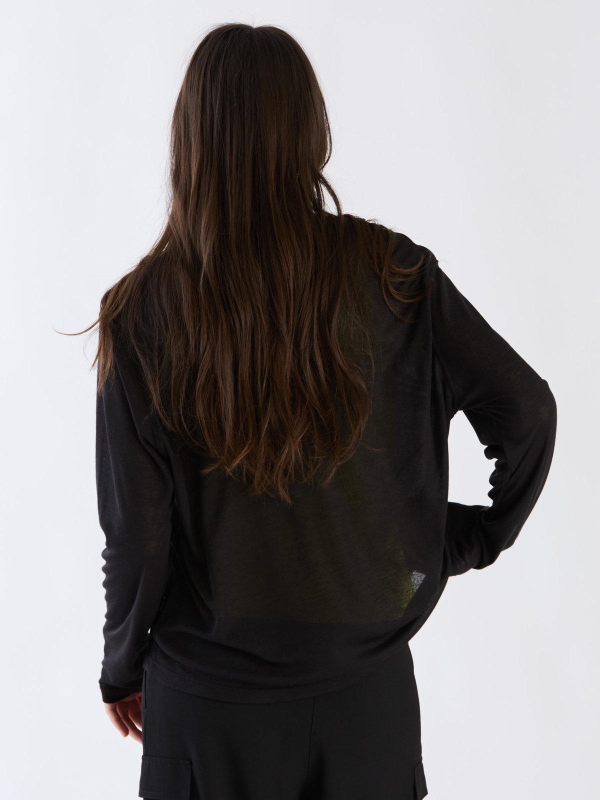 To b. by agnès b. 【Outlet】シアーボーイズロングTシャツ ブラック