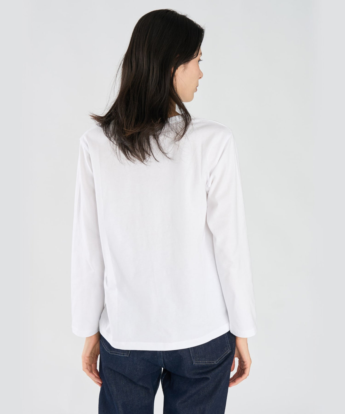 FEMME ウィメンズ アイコニック プリント コットン 長袖 Tシャツ "Sarajevo heart" ホワイト