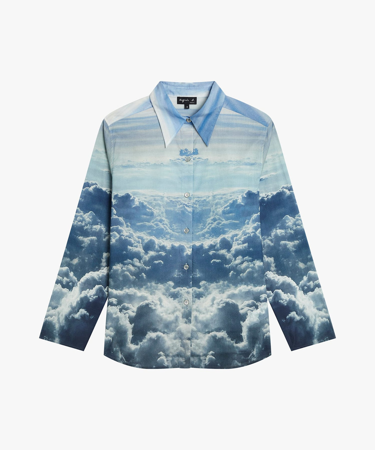 FEMME ウィメンズ フォトプリント コットン 長袖 ブラウス "Nuages" マルチ