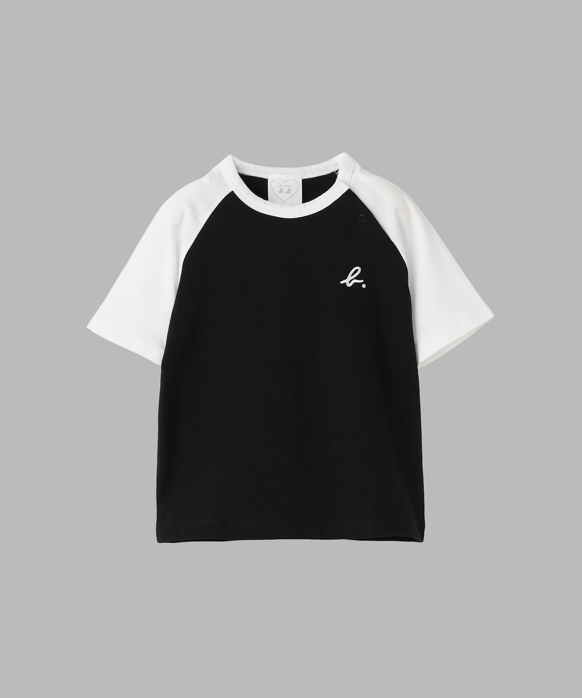 ENFANT ベビー ベビー "b." ロゴ 刺繍 コットン 半袖 Tシャツ ホワイト