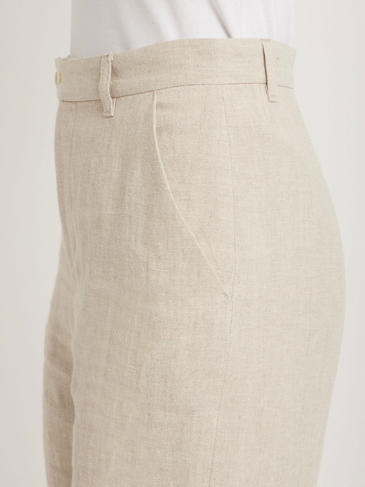 FEMME ウィメンズ リネン ストレートパンツ "Boy" ベージュ