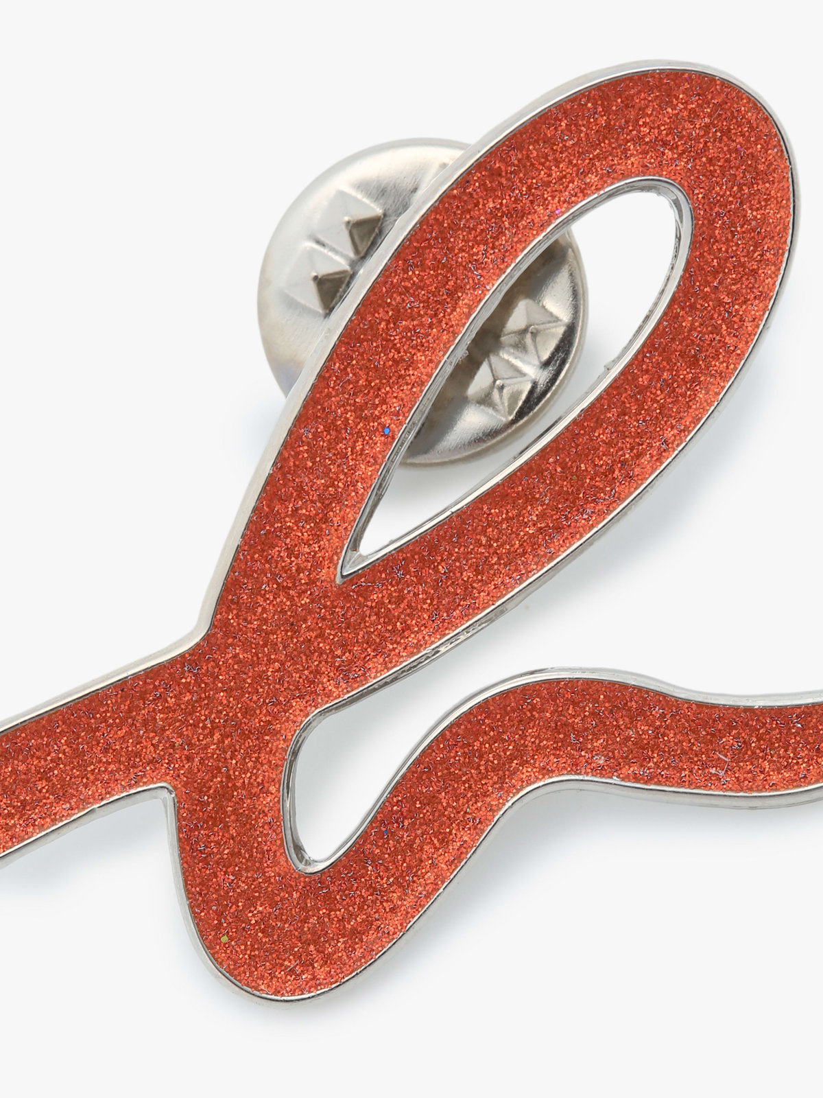 FEMME ウィメンズ ”b.” ロゴ グリッター ピンバッジ オレンジ