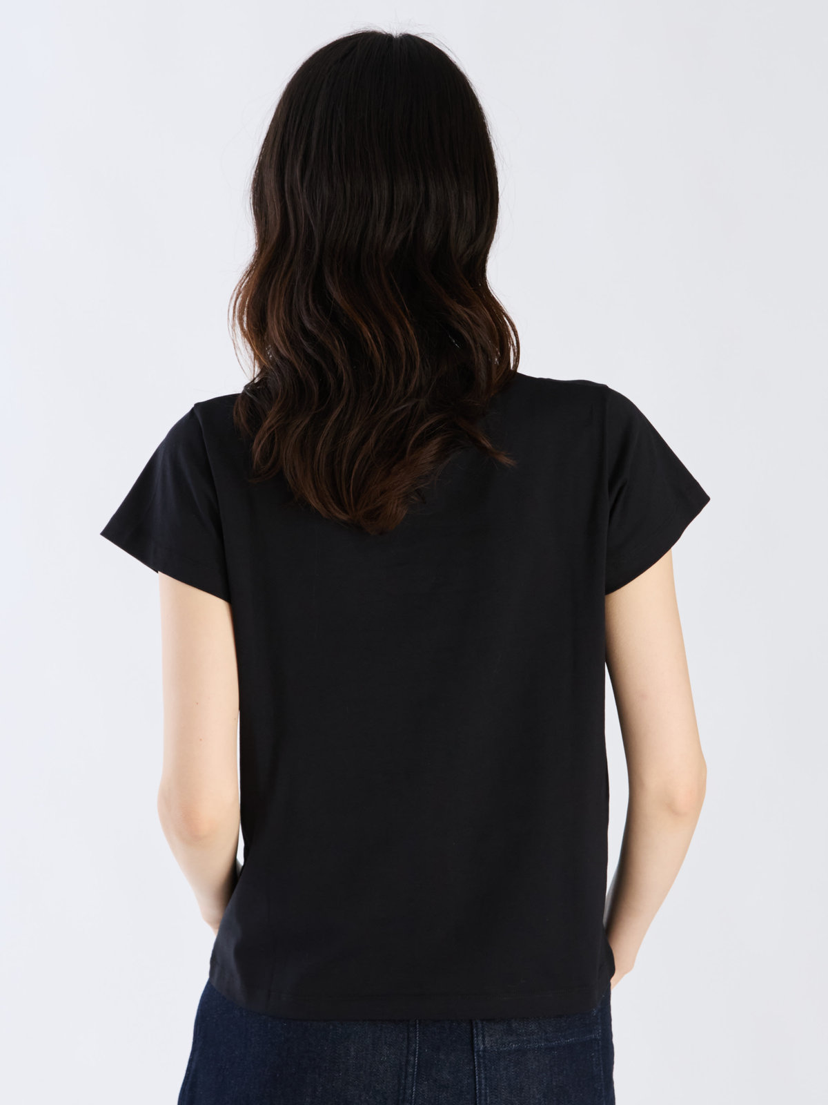 FEMME ウィメンズ メッセージ プリント コットン 半袖 Tシャツ ”Quand je serai grande...” ブラック