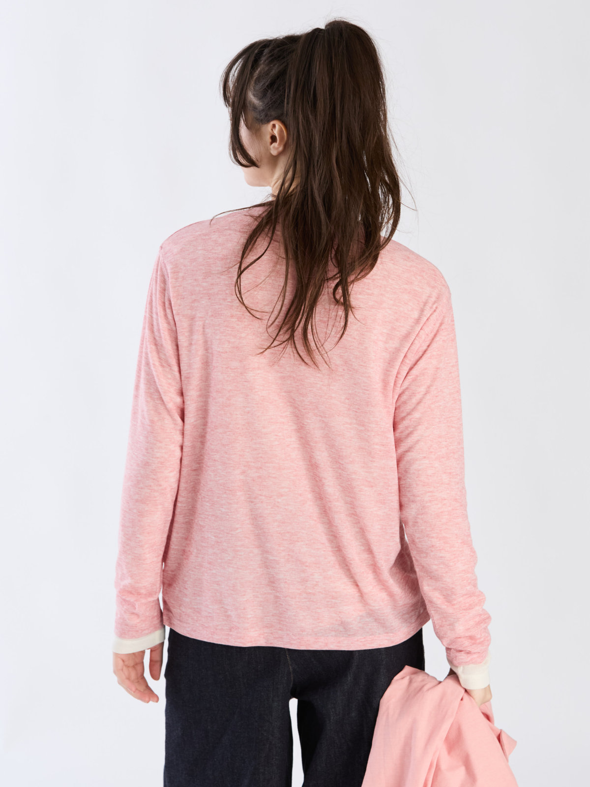 To b. by agnès b. 【Outlet】シアーボーイズロングTシャツ ピンク