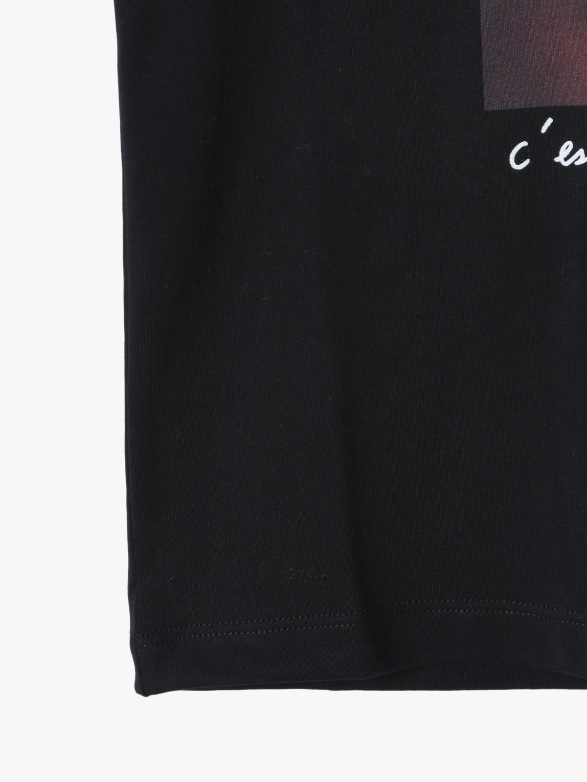 ENFANT ユニセックス キッズ プリント コットン 長袖 Tシャツ "C'est chouette" ブラック