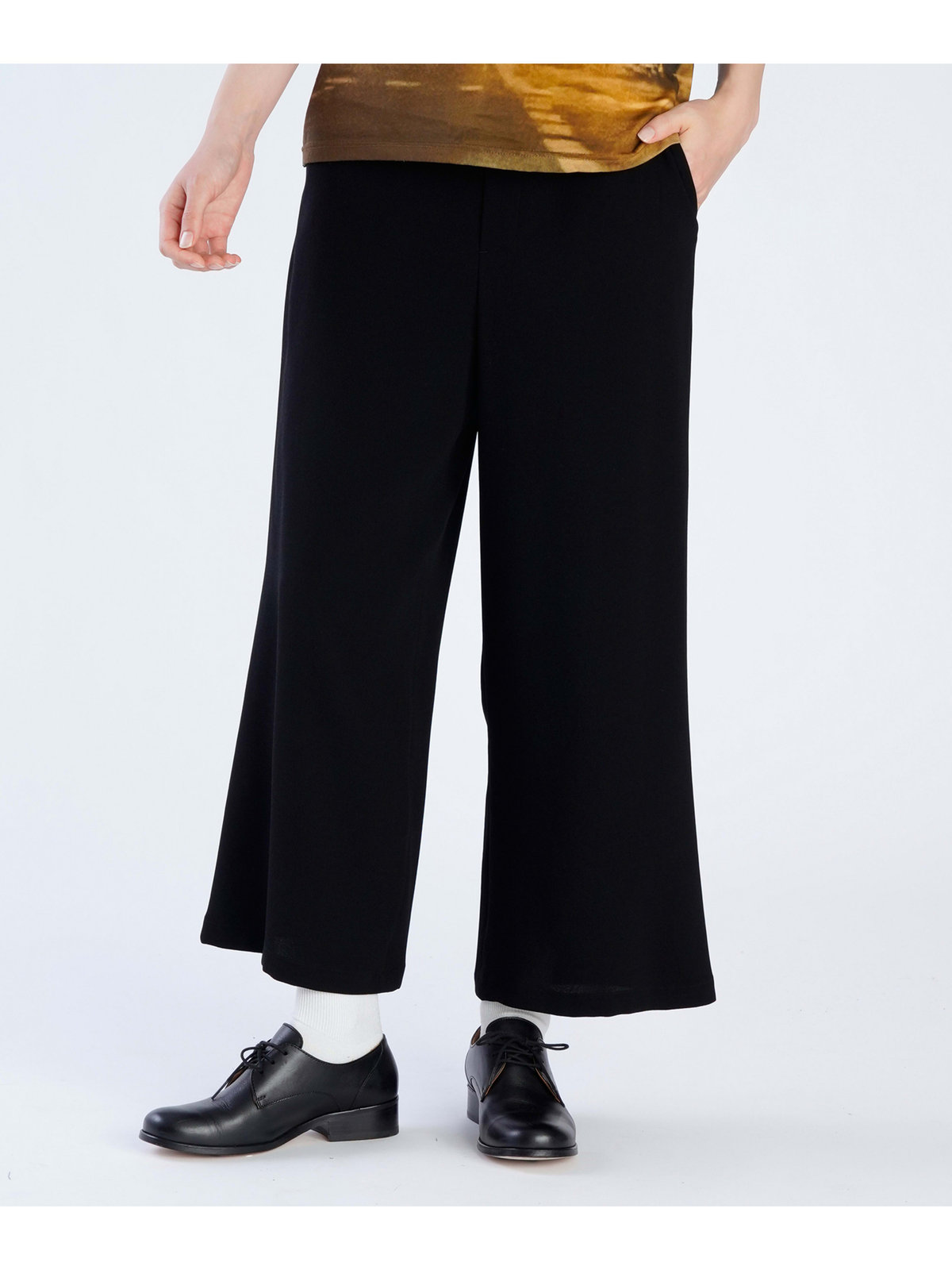 FEMME ウィメンズ ブラック トリアセテート クレープ パンツ ”Tyra” ブラック