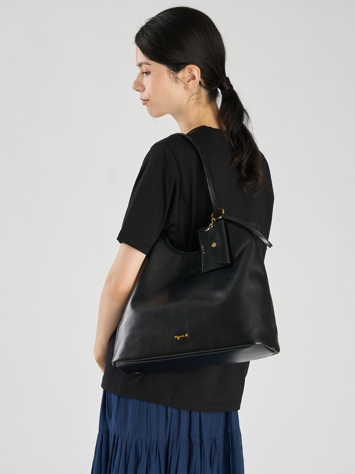 VOYAGE ウィメンズ バッグ＆ウォレット レザー ラージ トートバッグ "Nathalie" BBS01-02 ブラック